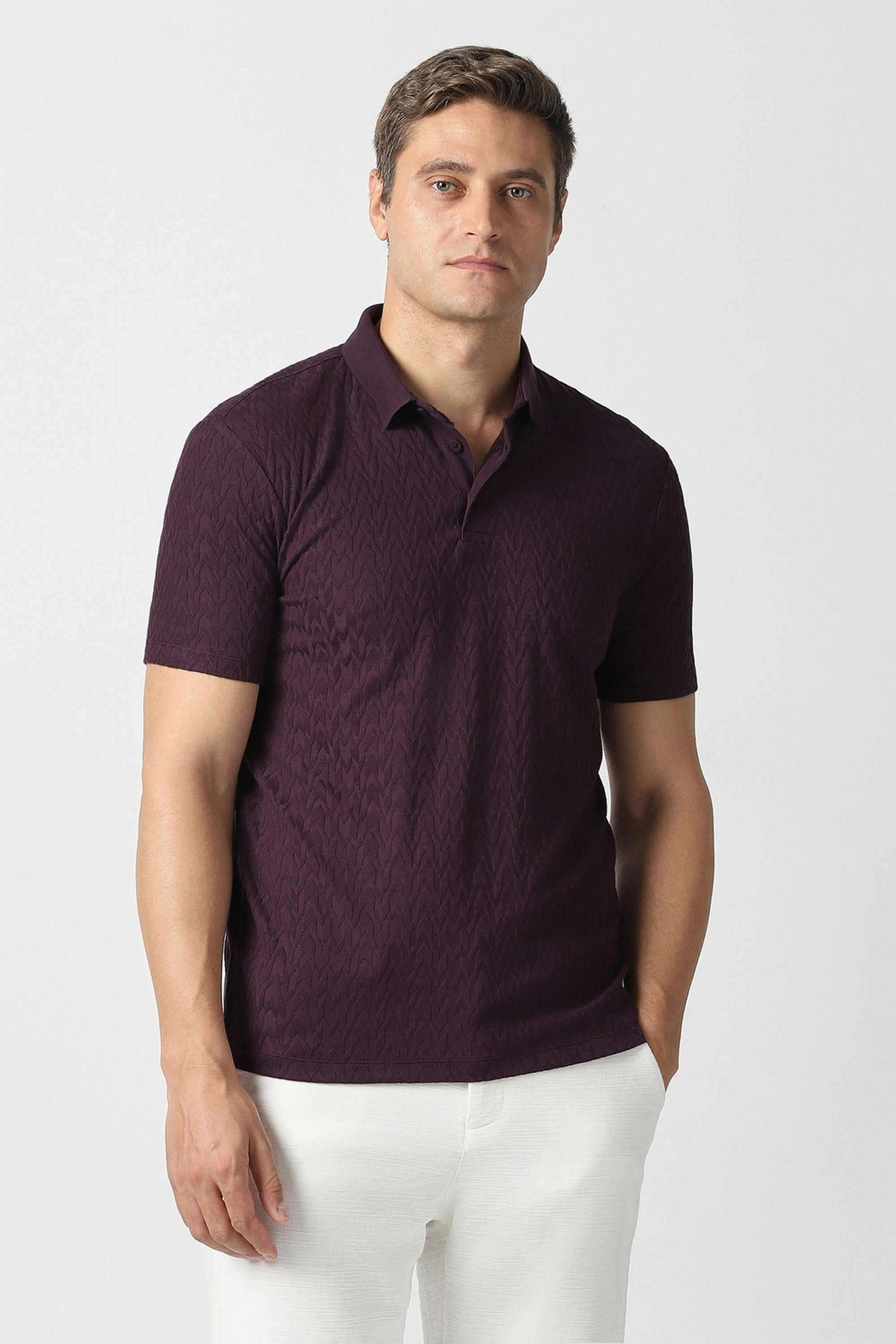 Solid-Blended-Fabric-Regular-Fit-Men-s-T-Shirt