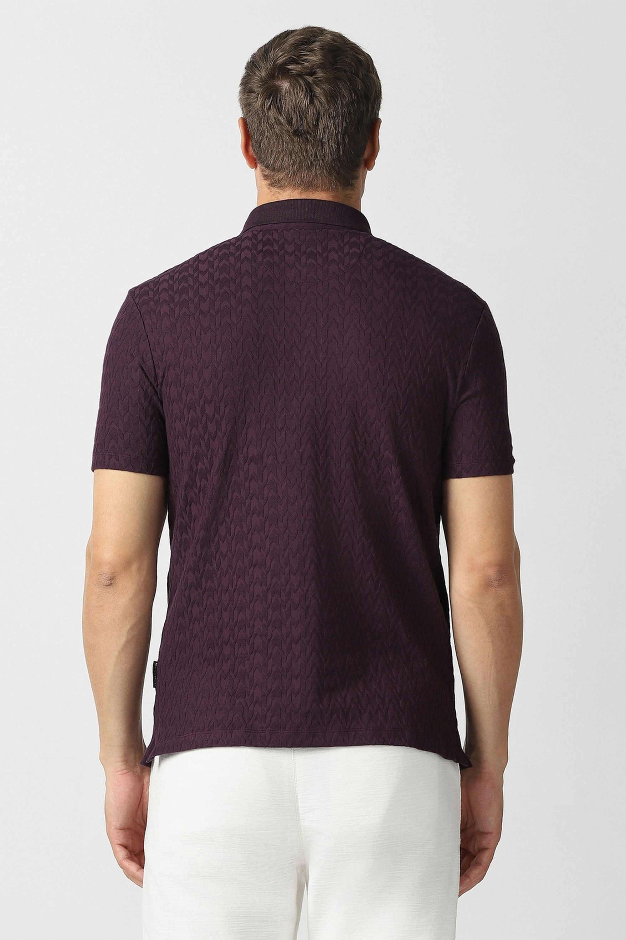 Solid-Blended-Fabric-Regular-Fit-Men-s-T-Shirt