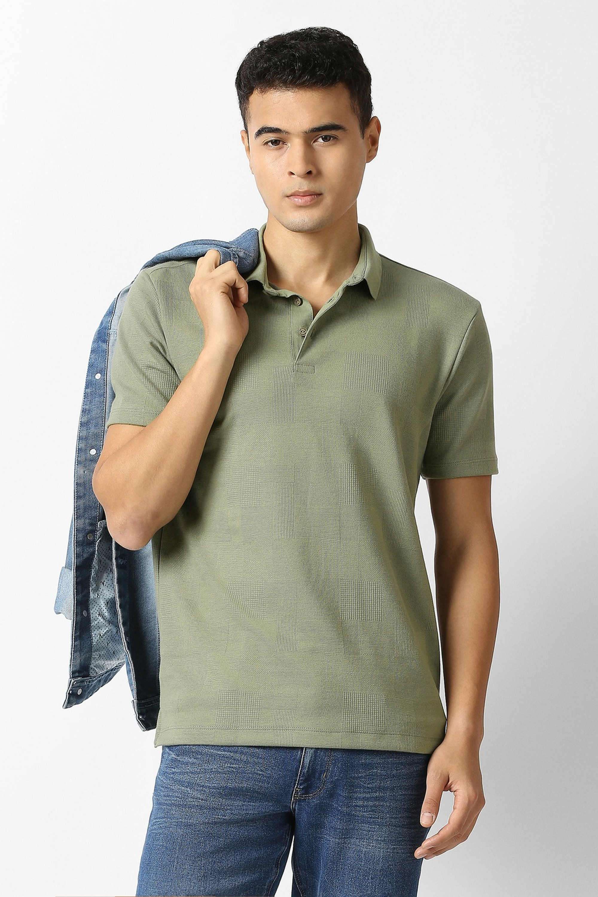 Solid-Blended-Fabric-Regular-Fit-Men-s-T-Shirt