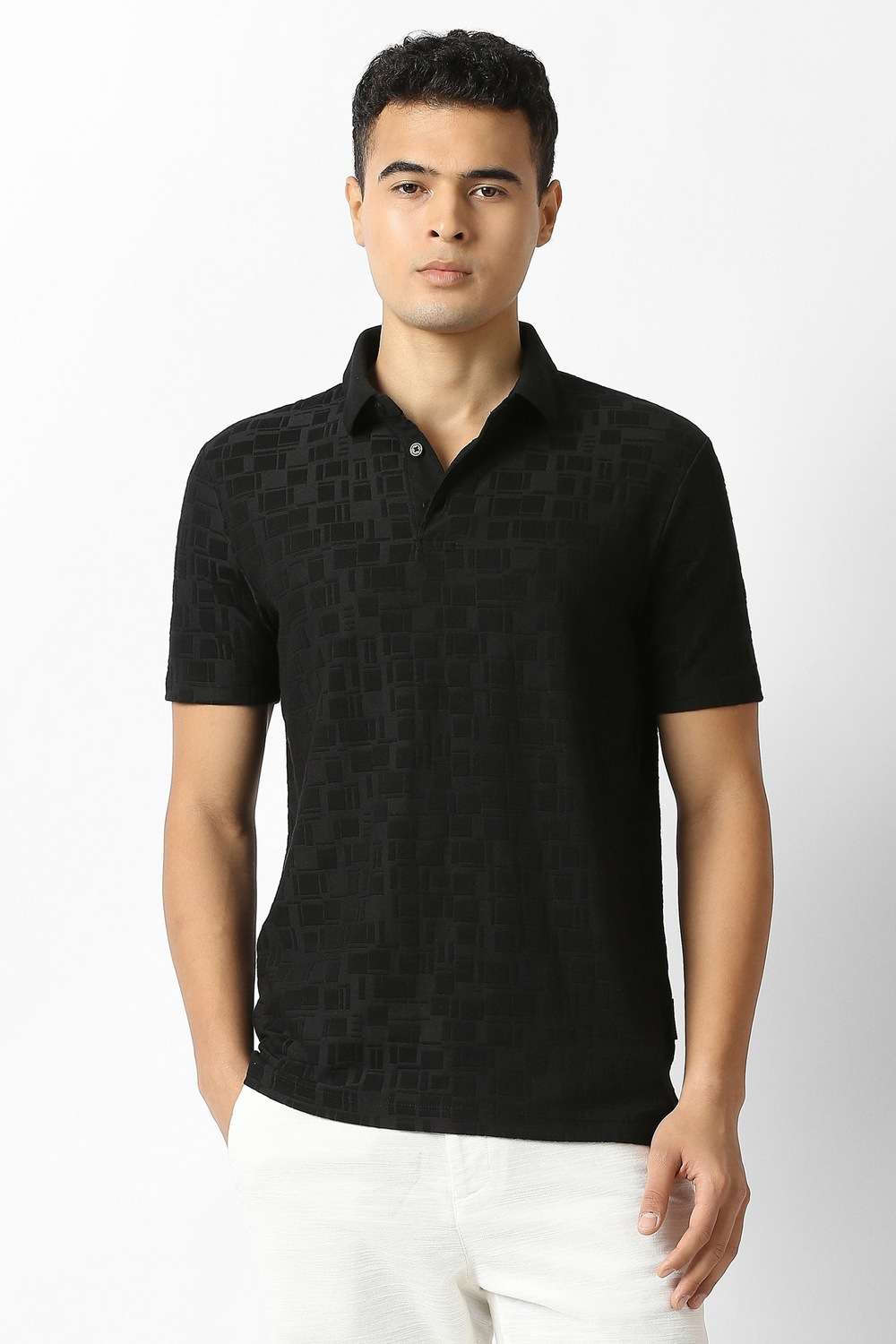Solid-Polyester-Blend-Polo-Men-s-T-Shirt