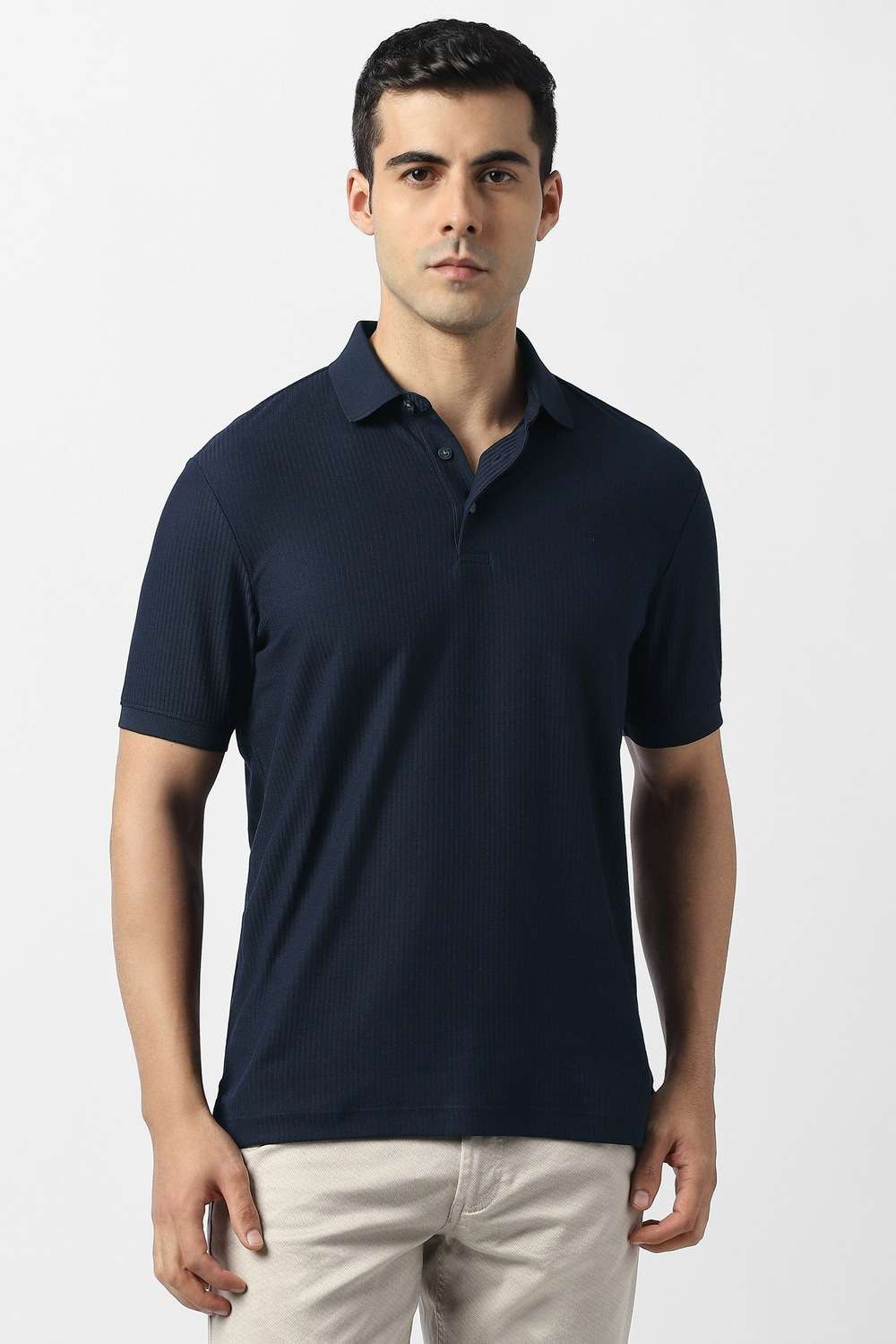 Solid-Blended-Fabric-Polo-Men-s-T-Shirt