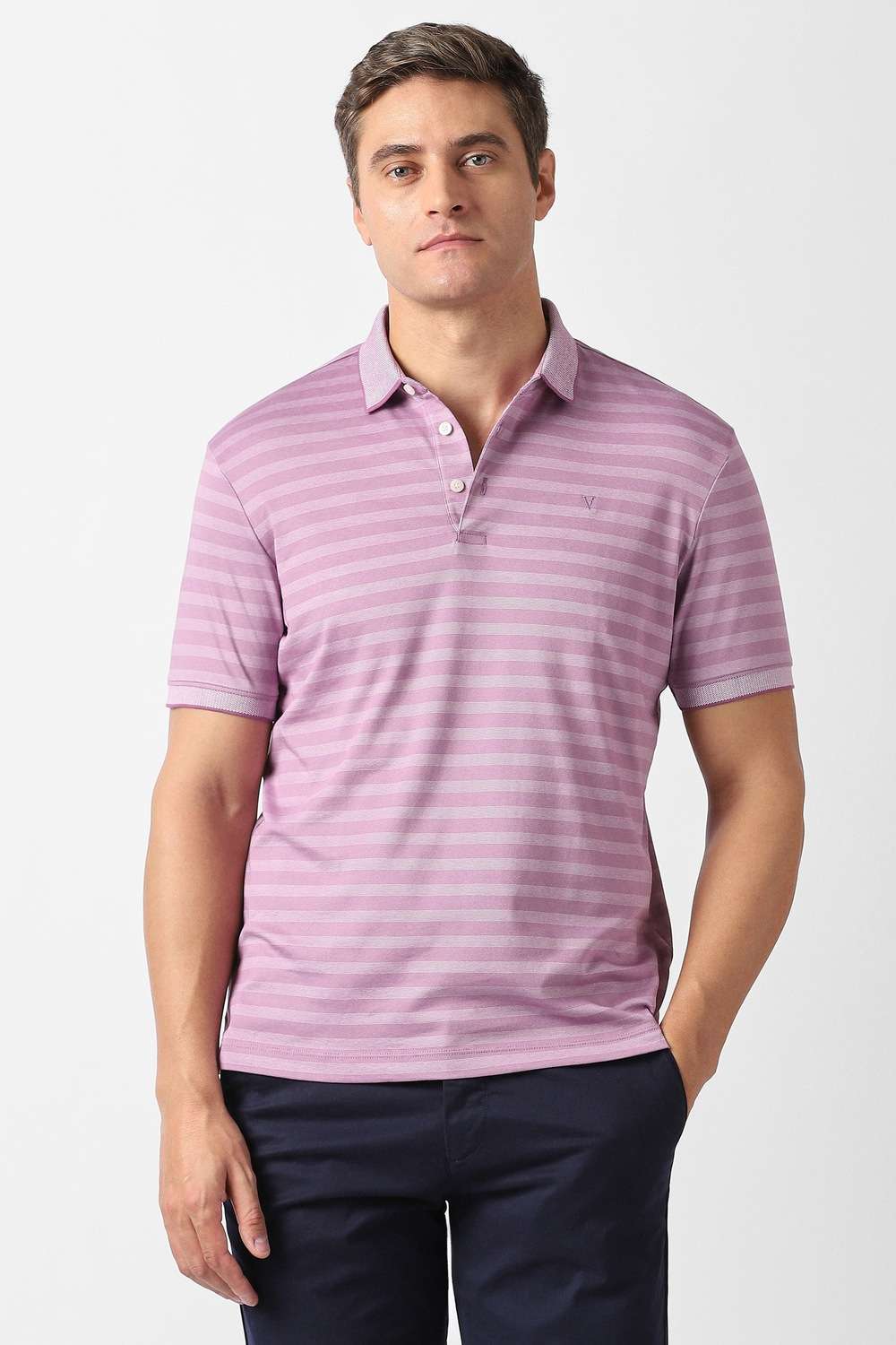 Solid-Blended-Fabric-Polo-Men-s-T-Shirt