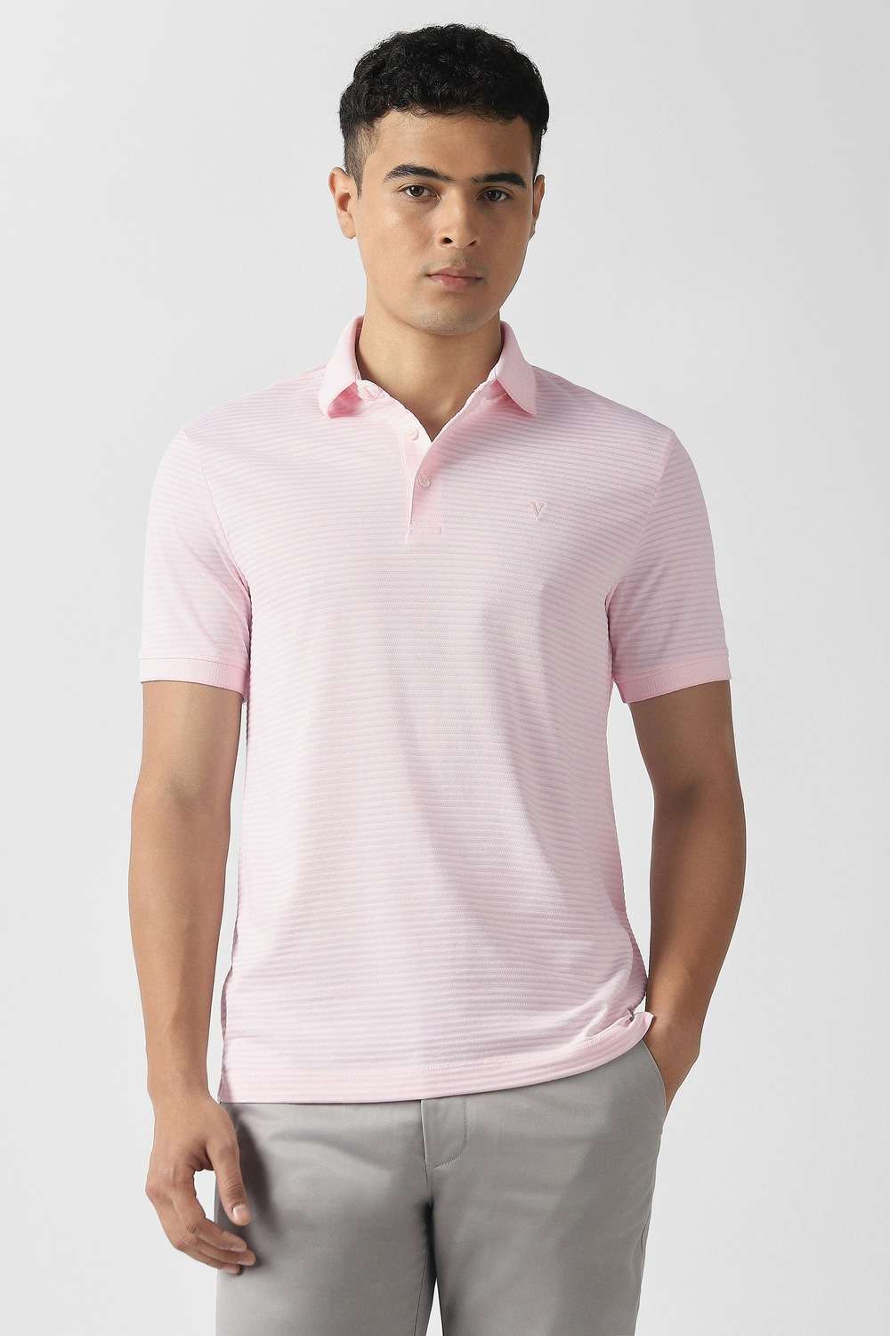 Solid-Cotton-Blend-Polo-Men-s-T-Shirt