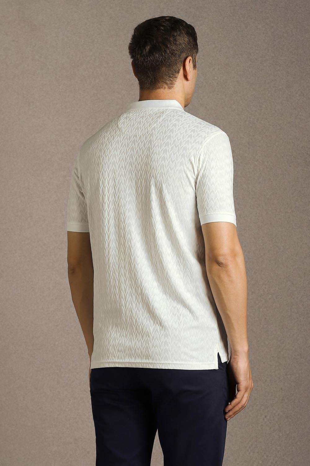 Textured-Cotton-Regular-Fit-Men-Polo-T-Shirt