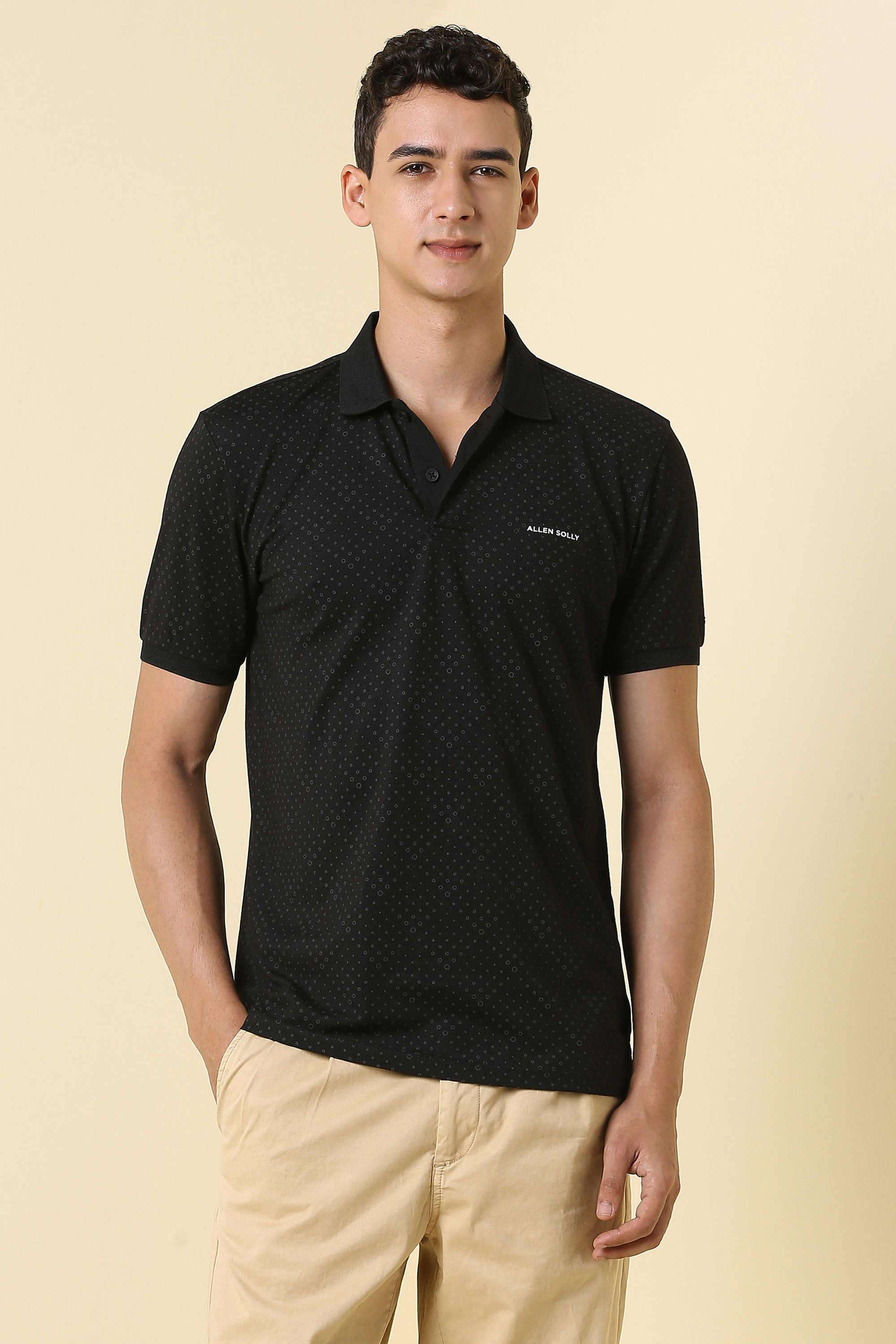 Solid-Polyester-Cotton-Polo-Men-s-T-Shirt