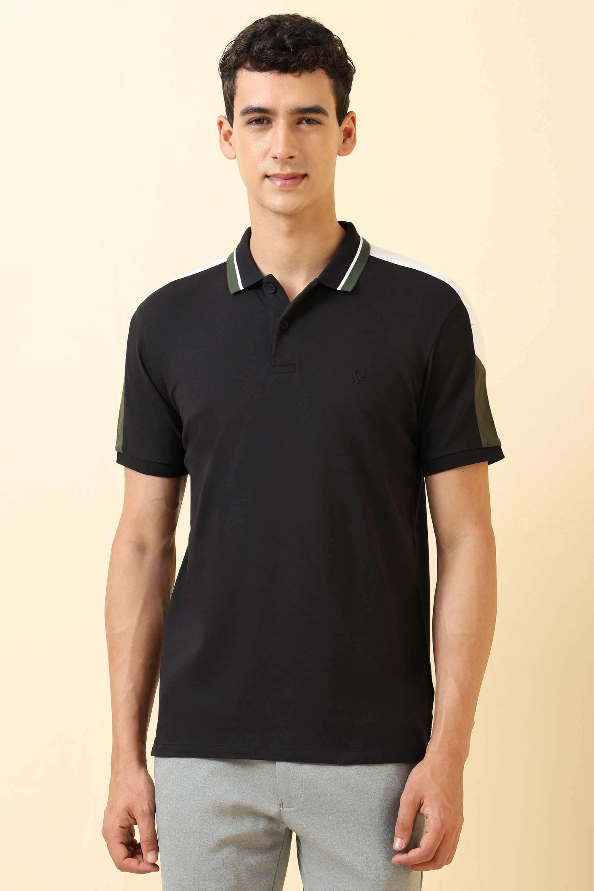 Solid-Polyester-Cotton-Polo-Men-s-T-Shirt