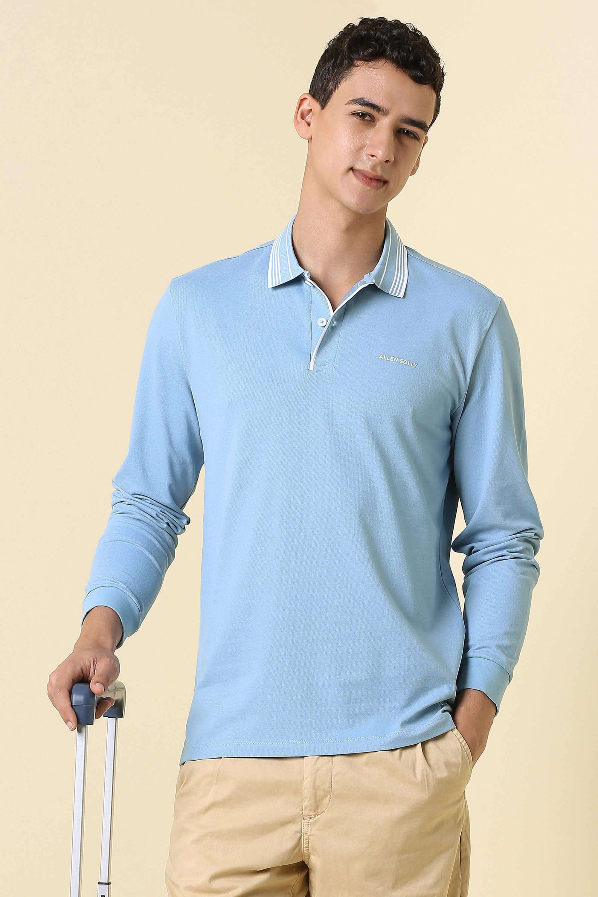 Solid-Polyester-Cotton-Polo-Men-s-T-Shirt