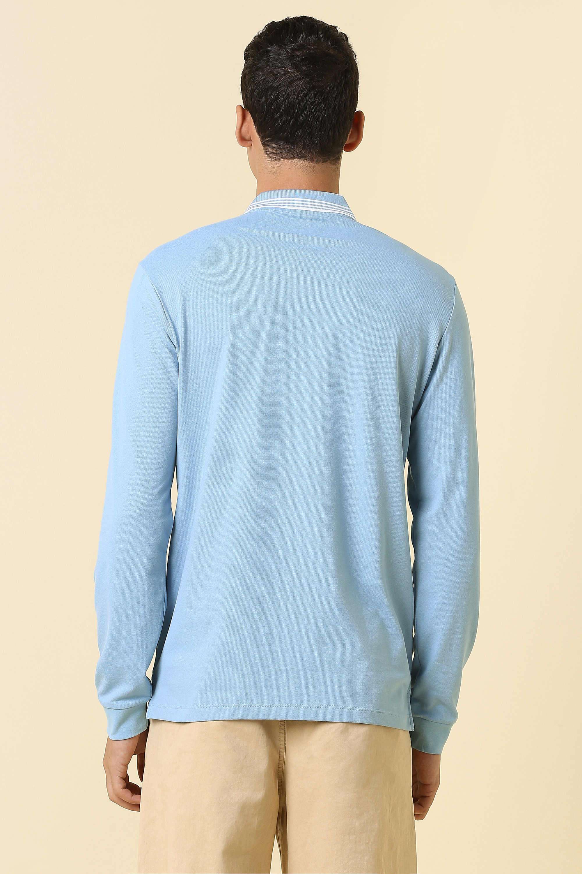 Solid-Blended-Fabric-Regular-Fit-Men-Polo-T-Shirt