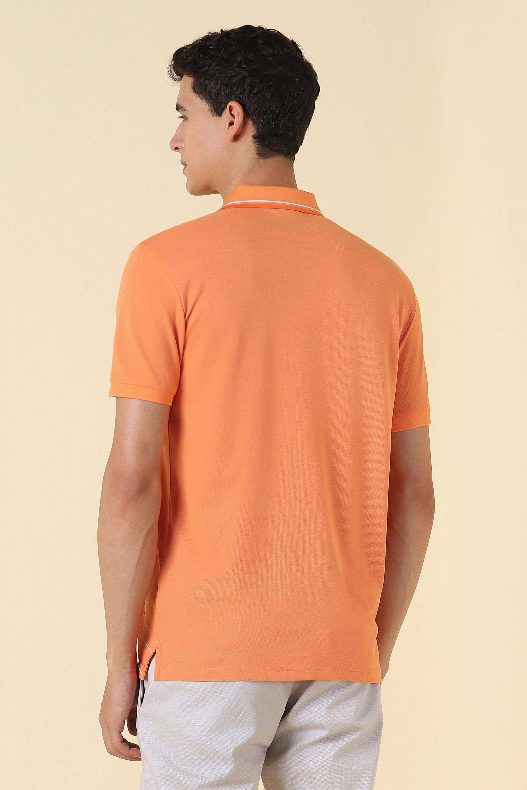 Solid-Blended-Fabric-Regular-Fit-Men-Polo-T-Shirt
