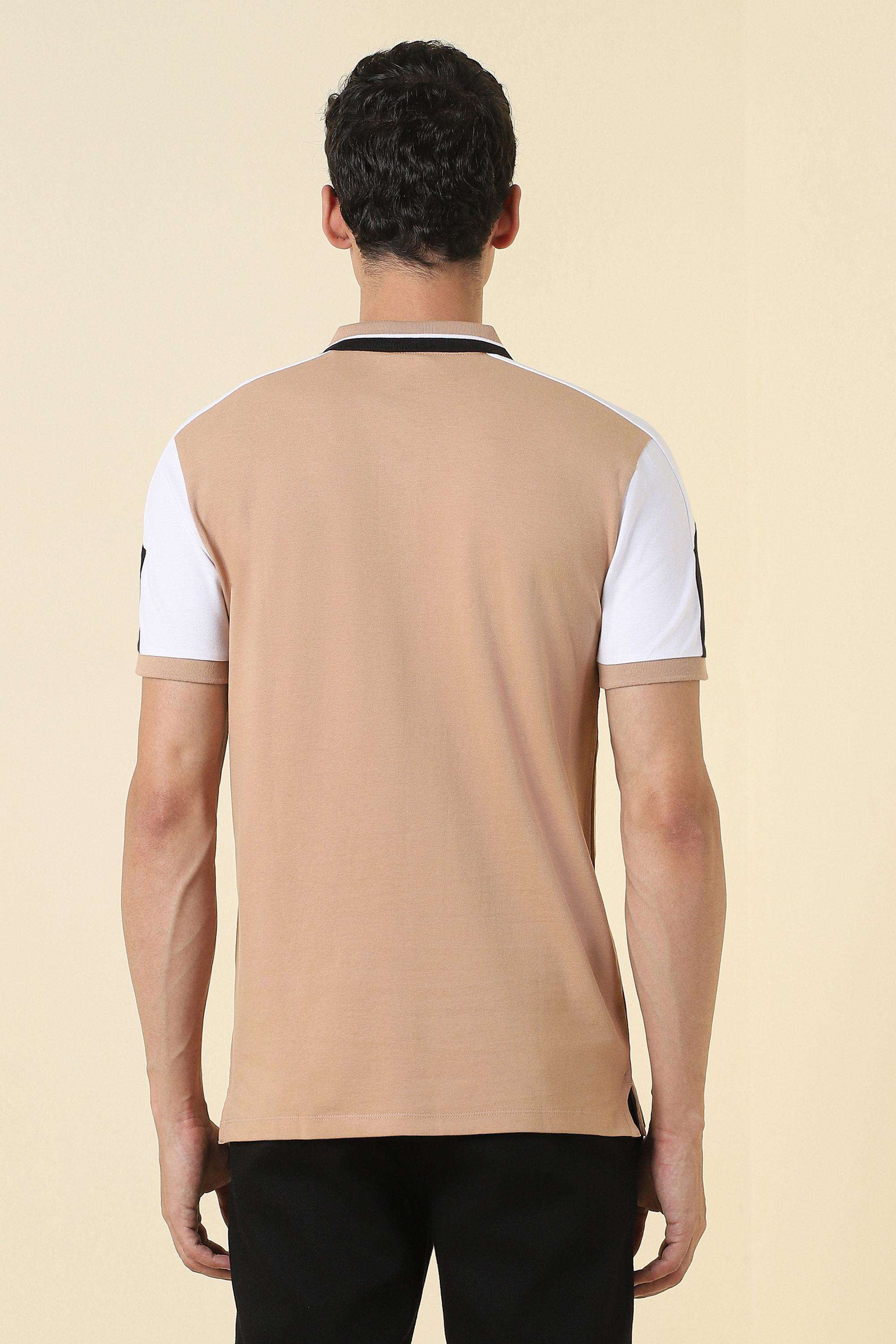 Solid-Polyester-Cotton-Collared-Men-s-T-Shirt