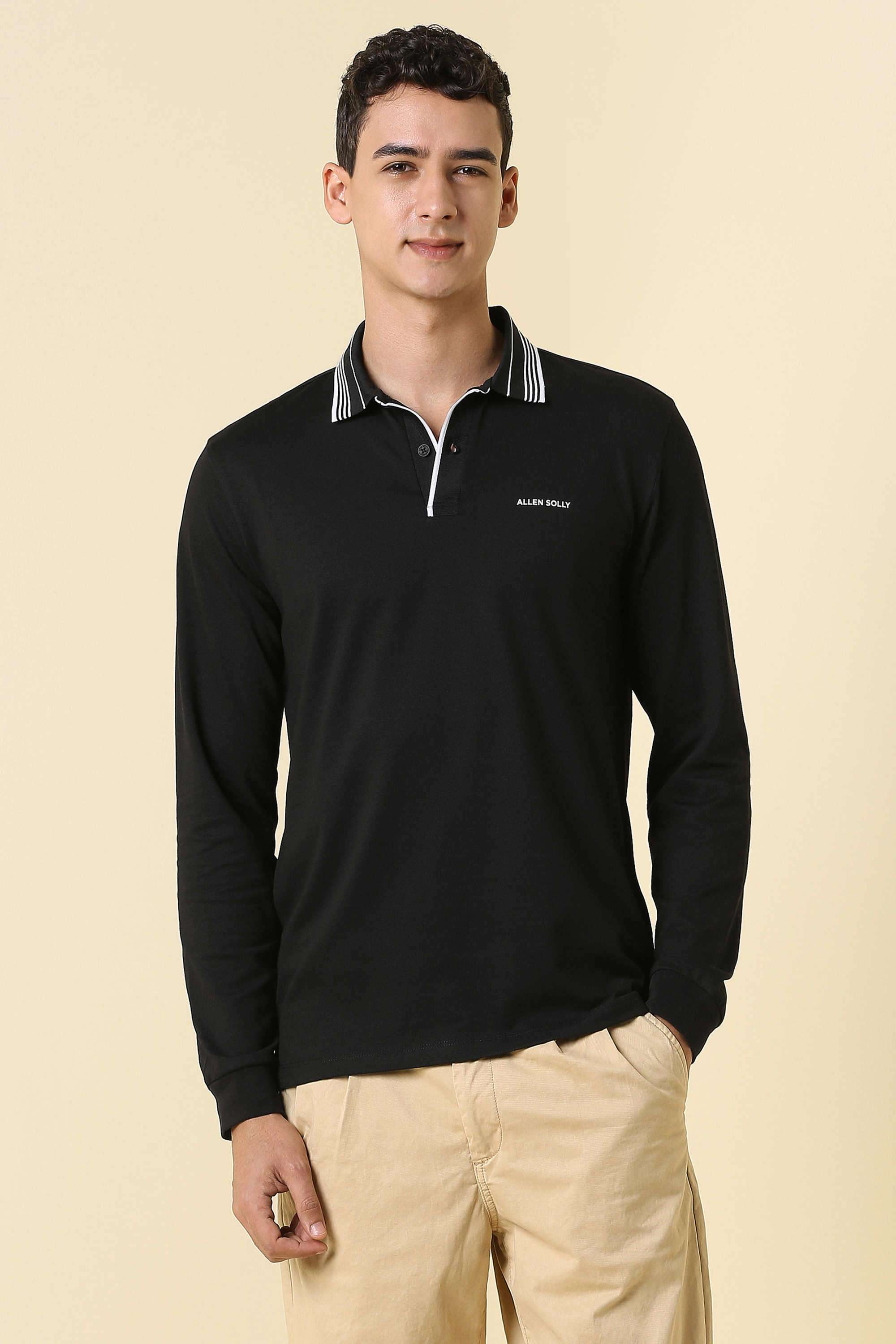 Solid-Polyester-Cotton-Polo-Men-s-T-Shirt