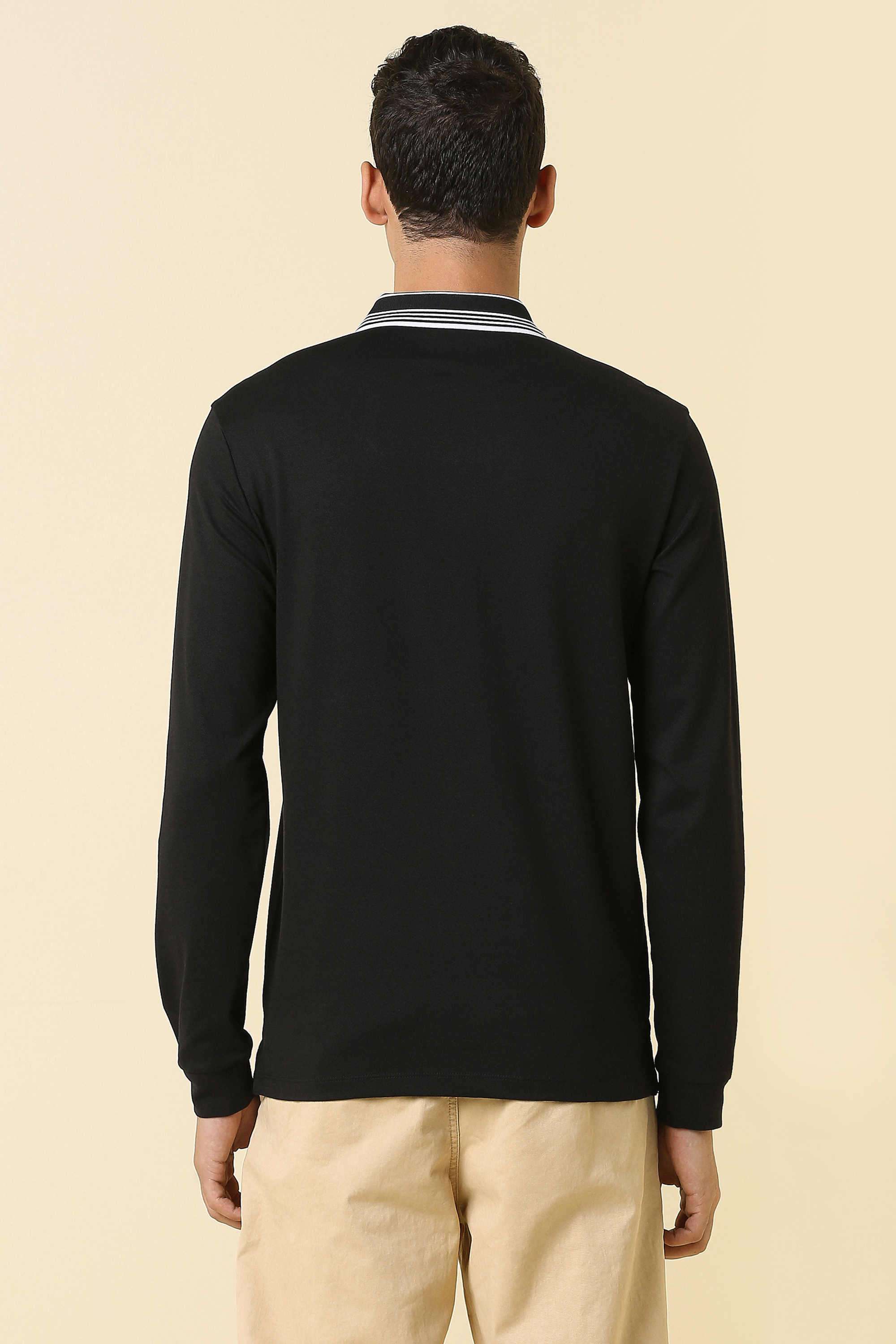 Solid-Blended-Fabric-Regular-Fit-Men-Polo-T-Shirt