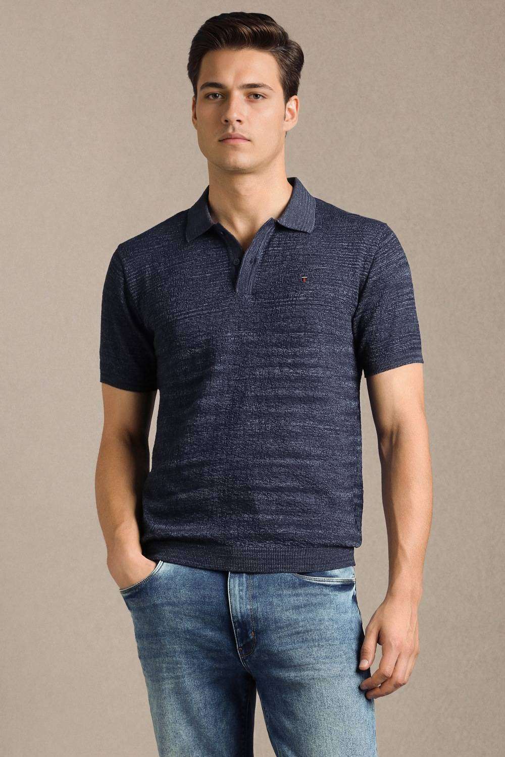 Textured-Cotton-Polo-Men-s-T-Shirt