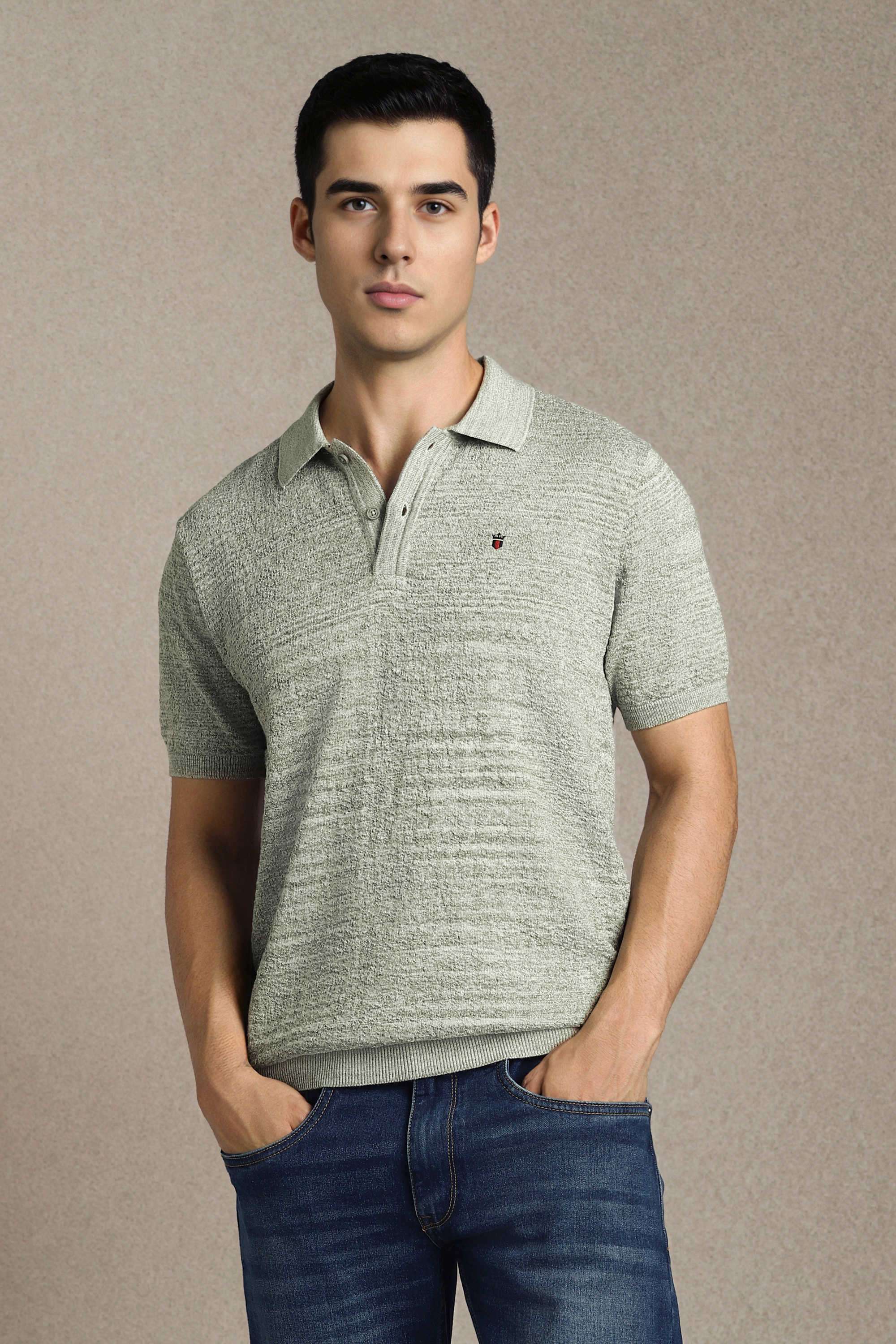 Textured-Cotton-Regular-Fit-Men-Polo-T-Shirt