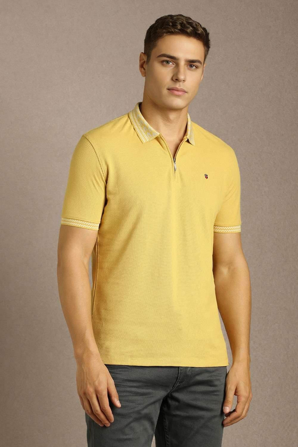 Solid-Cotton-Blend-Polo-Men-s-T-Shirt