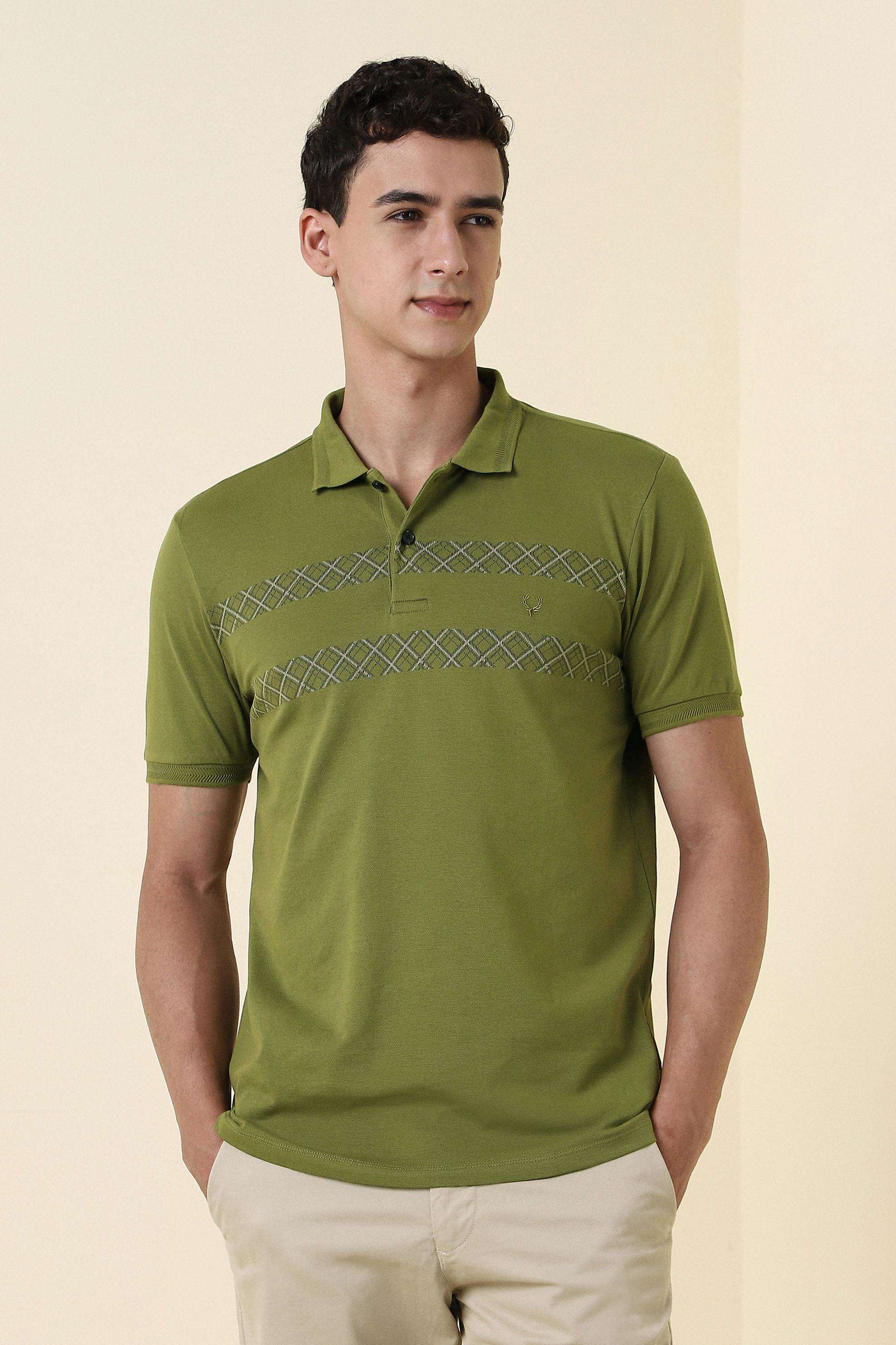 Printed-Cotton-Blend-Collared-Men-s-T-Shirt