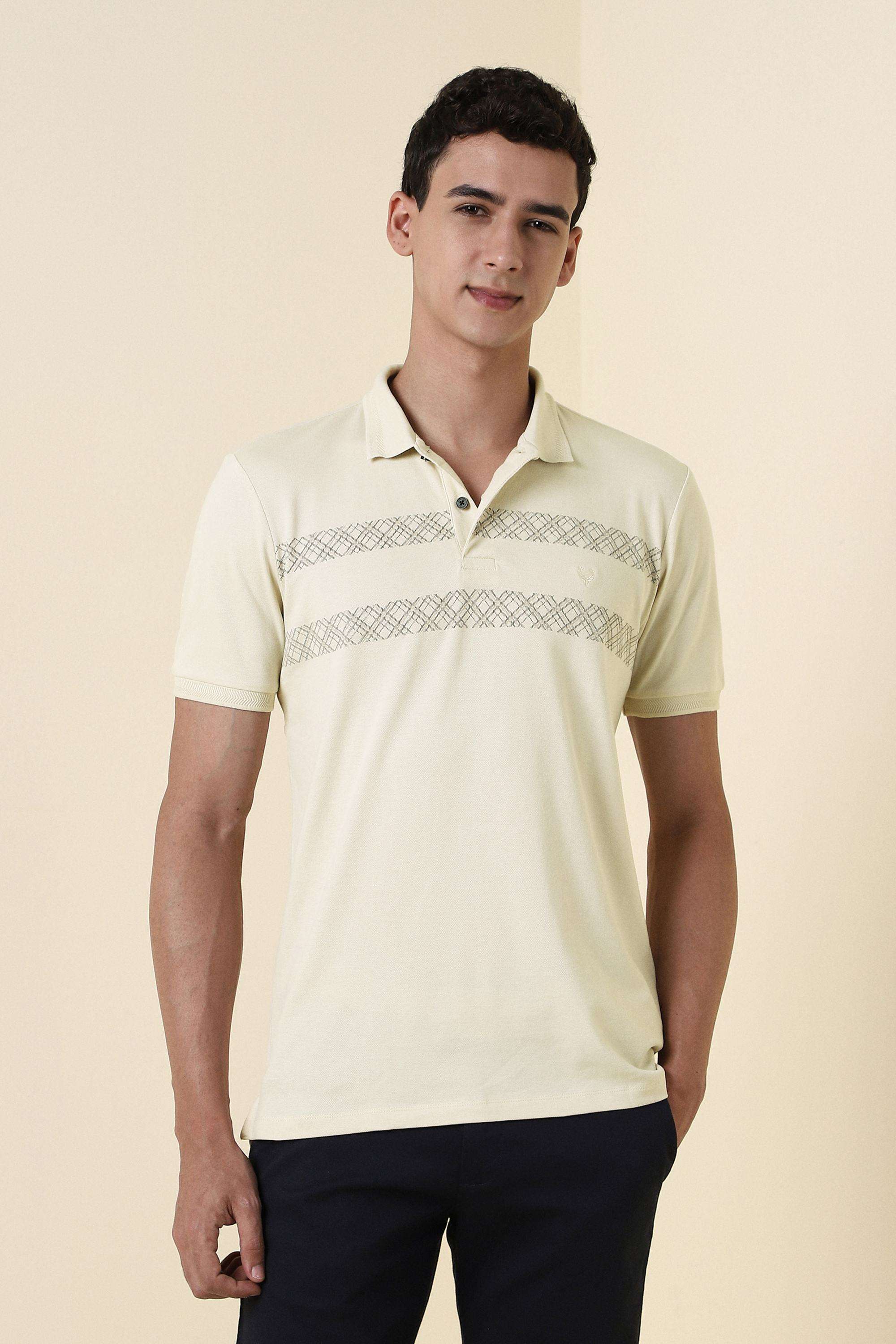 Printed-Cotton-Blend-Collared-Men-s-T-Shirt