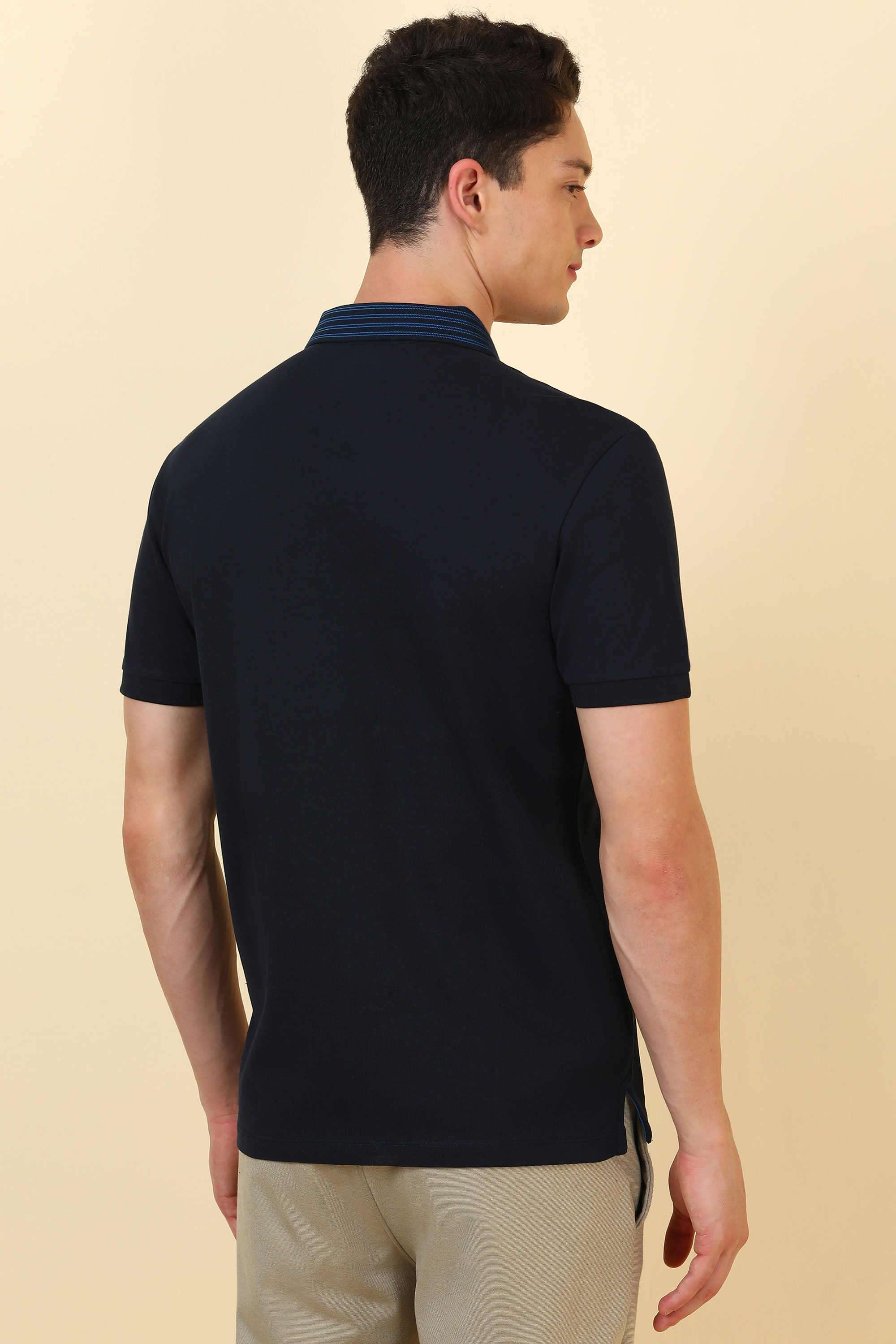 Solid-Cotton-Blend-Polo-Men-s-T-Shirt