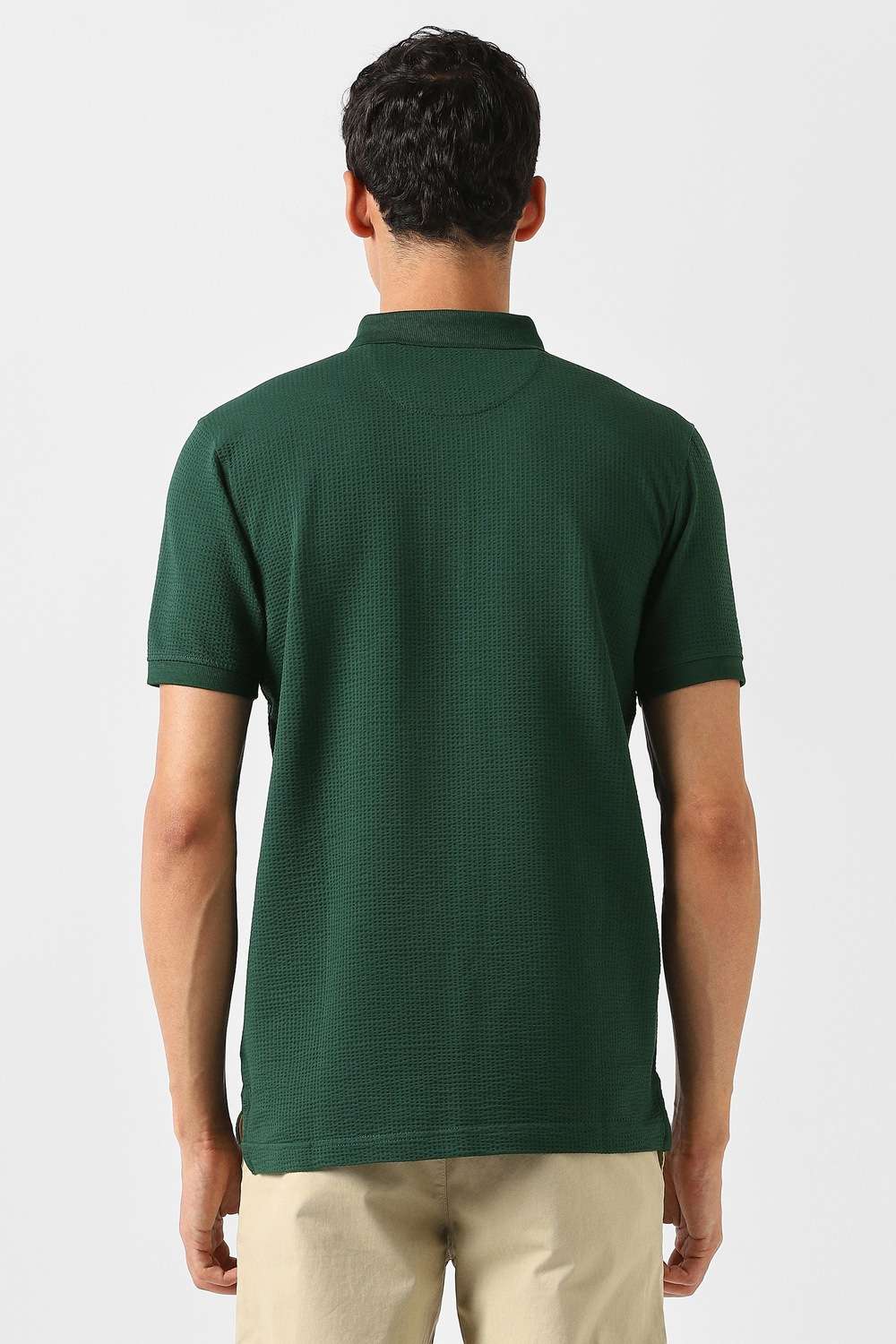 Textured-Cotton-Blend-Regular-Fit-Men-Polo-T-Shirt