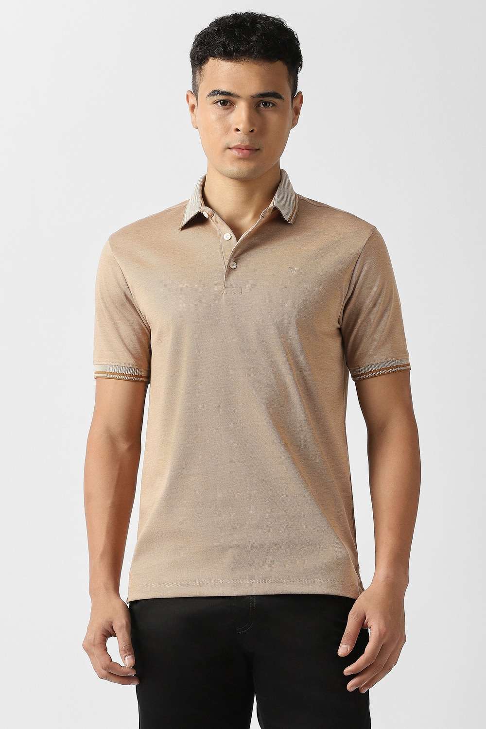 Textured-Cotton-Blend-Polo-Men-s-T-Shirt