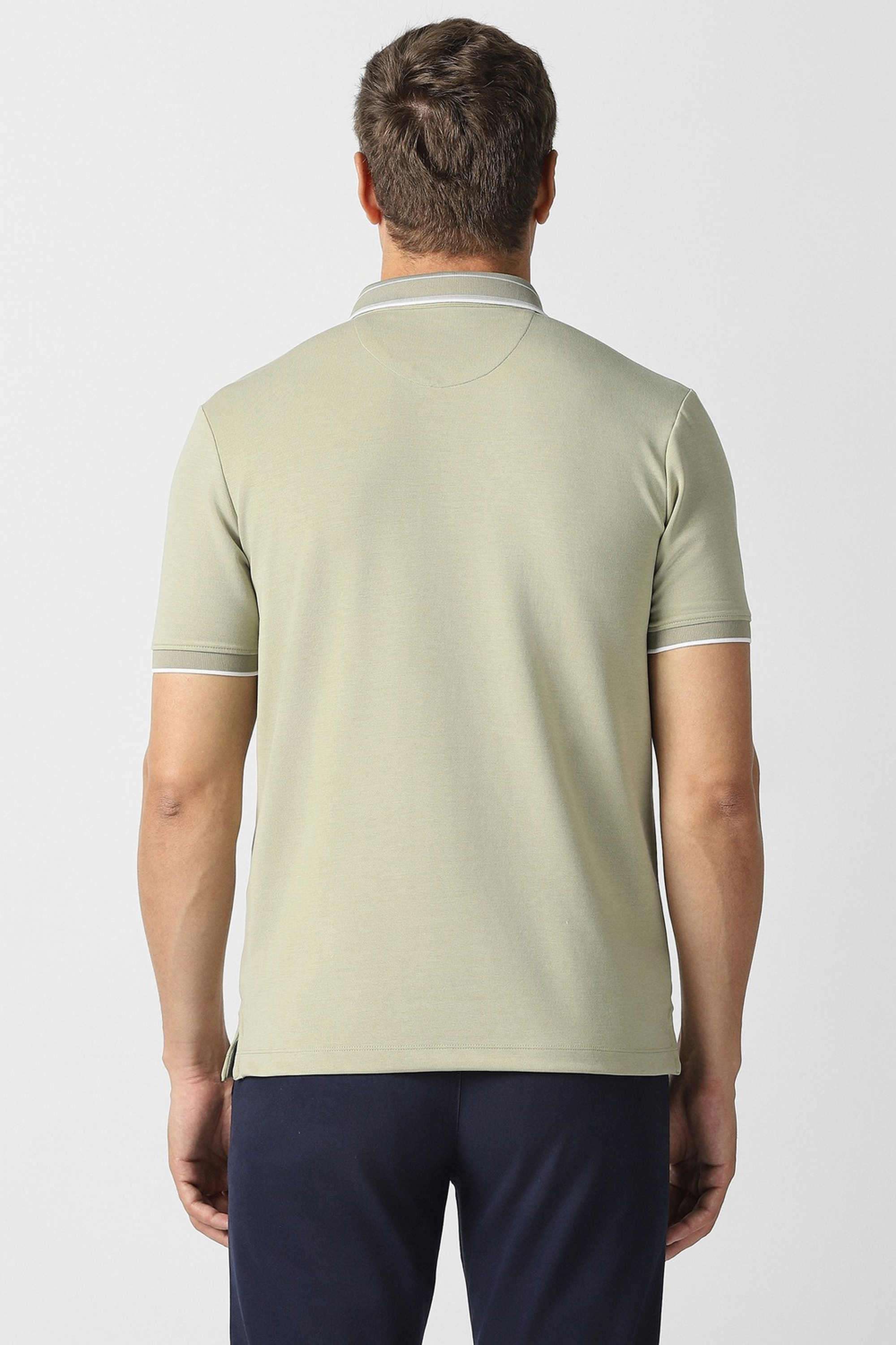 Solid-Blended-Fabric-Regular-Fit-Men-s-T-Shirt