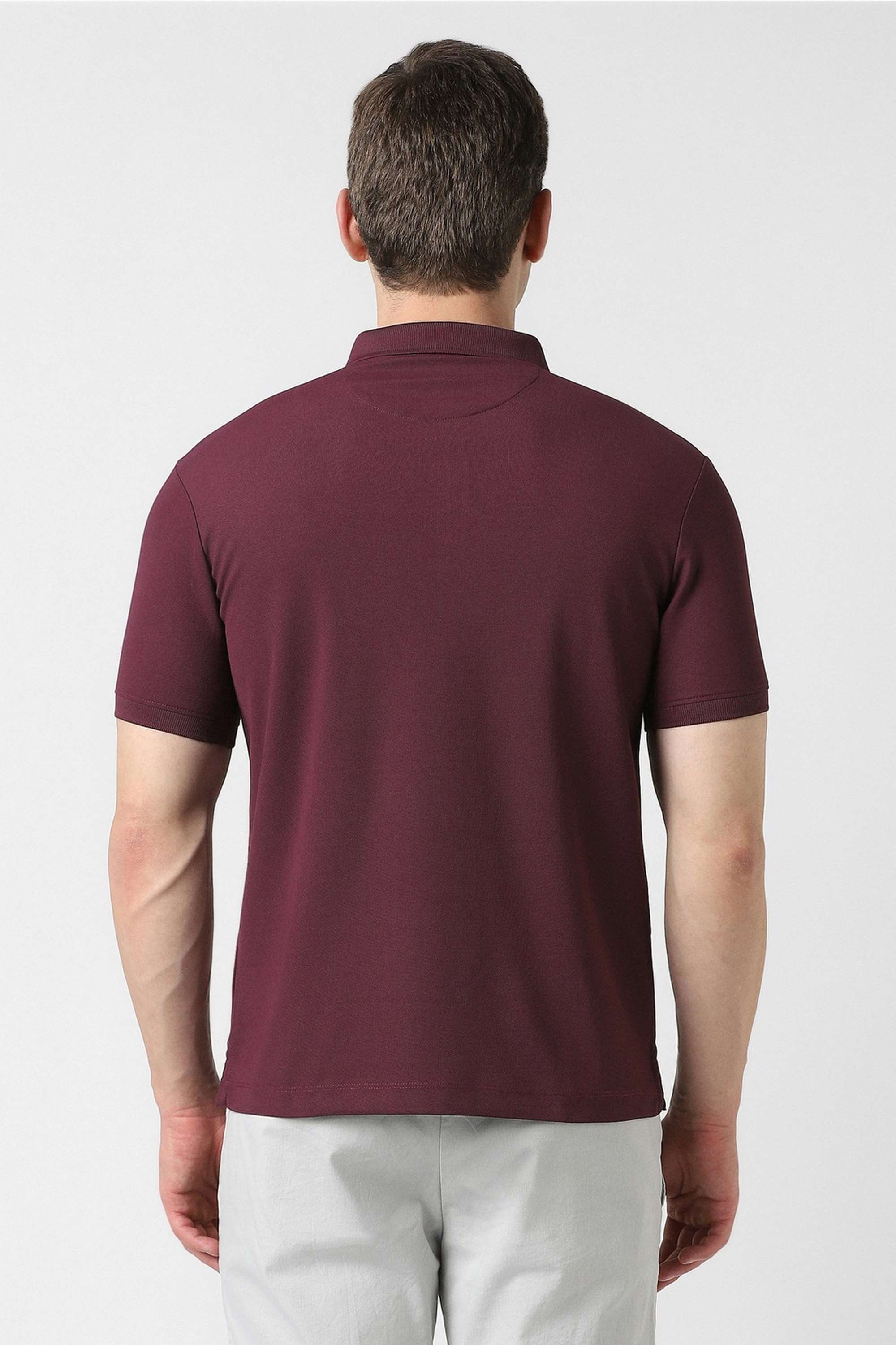 Solid-Polyester-Regular-Fit-Men-s-T-Shirt