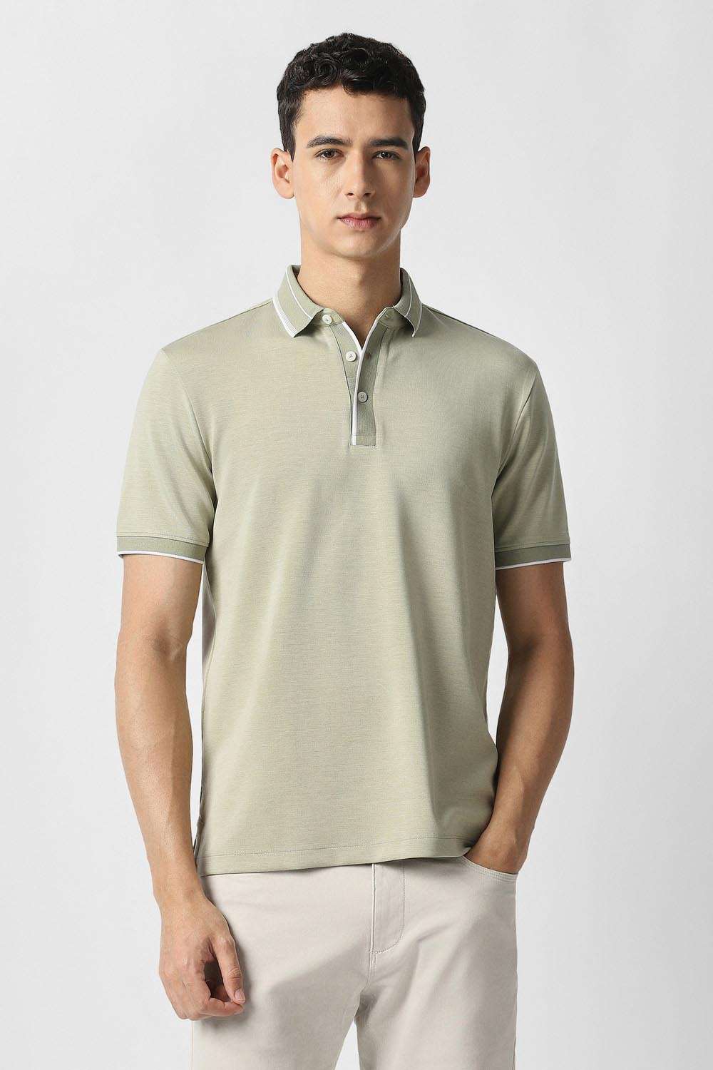 Solid-Blended-Fabric-Regular-Fit-Men-s-T-Shirt