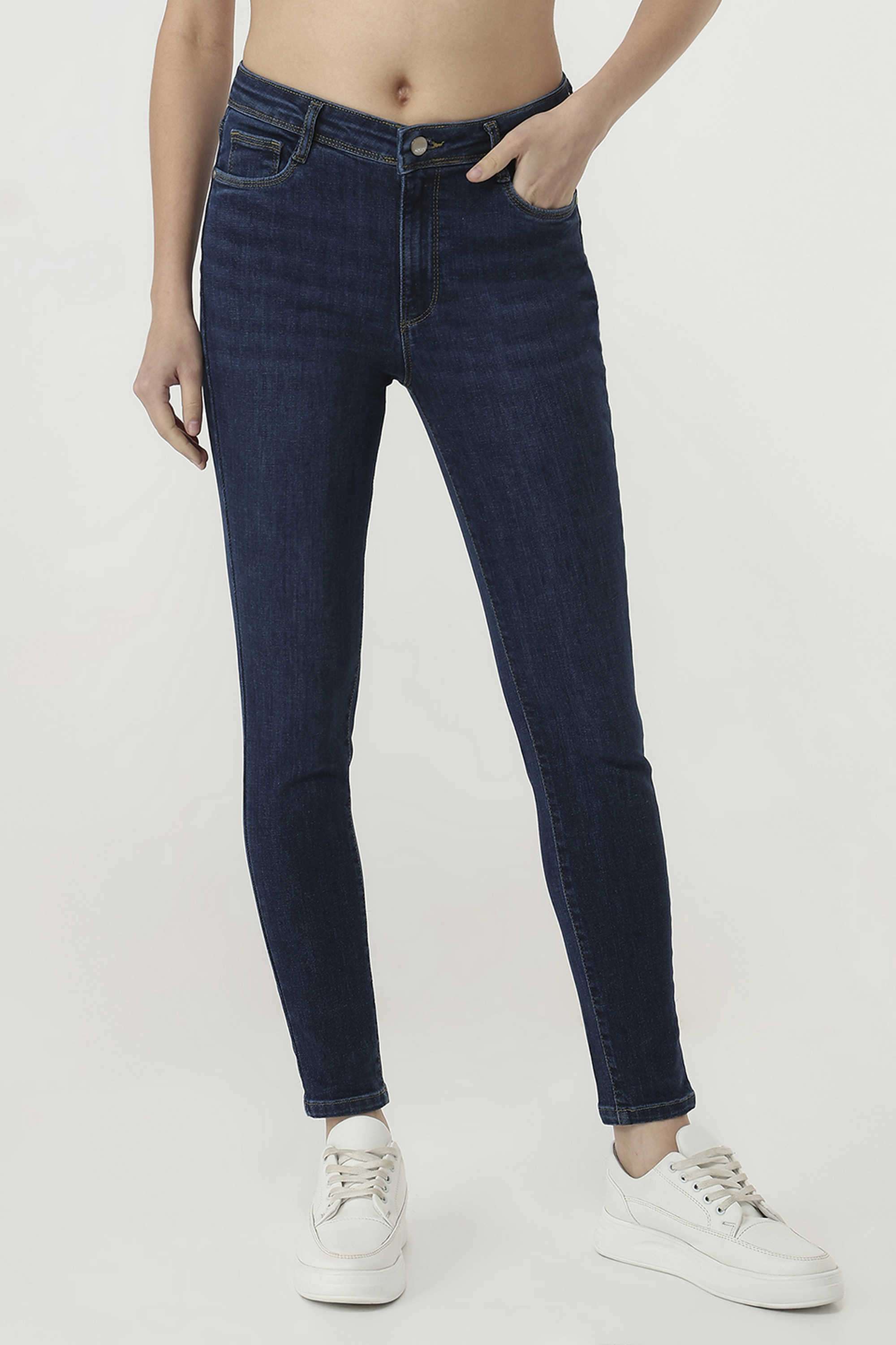 High-Rise-Blended-Fabric-Skinny-Fit-Women-s-Jeans