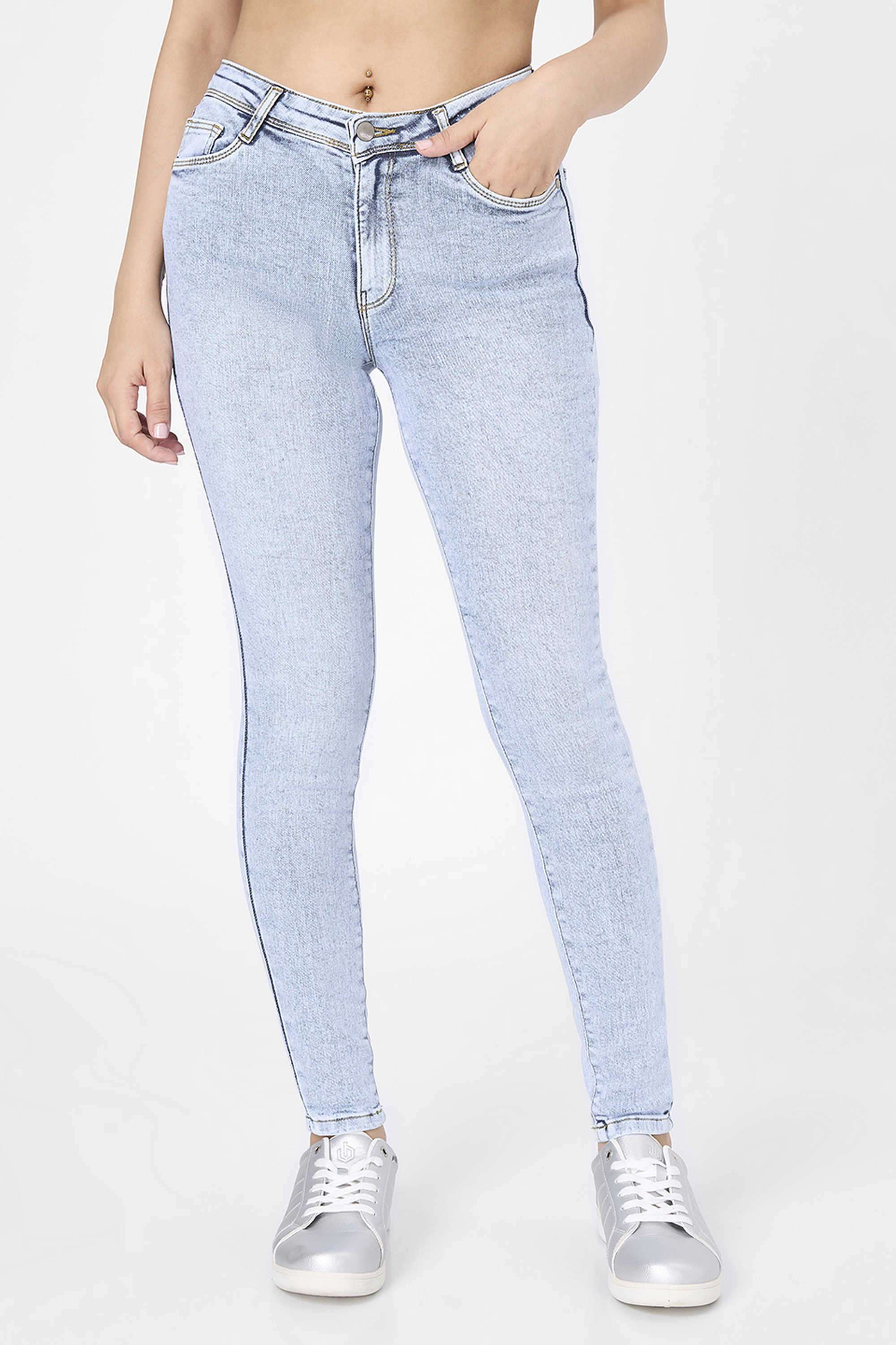 High-Rise-Blended-Fabric-Skinny-Fit-Women-s-Jeans