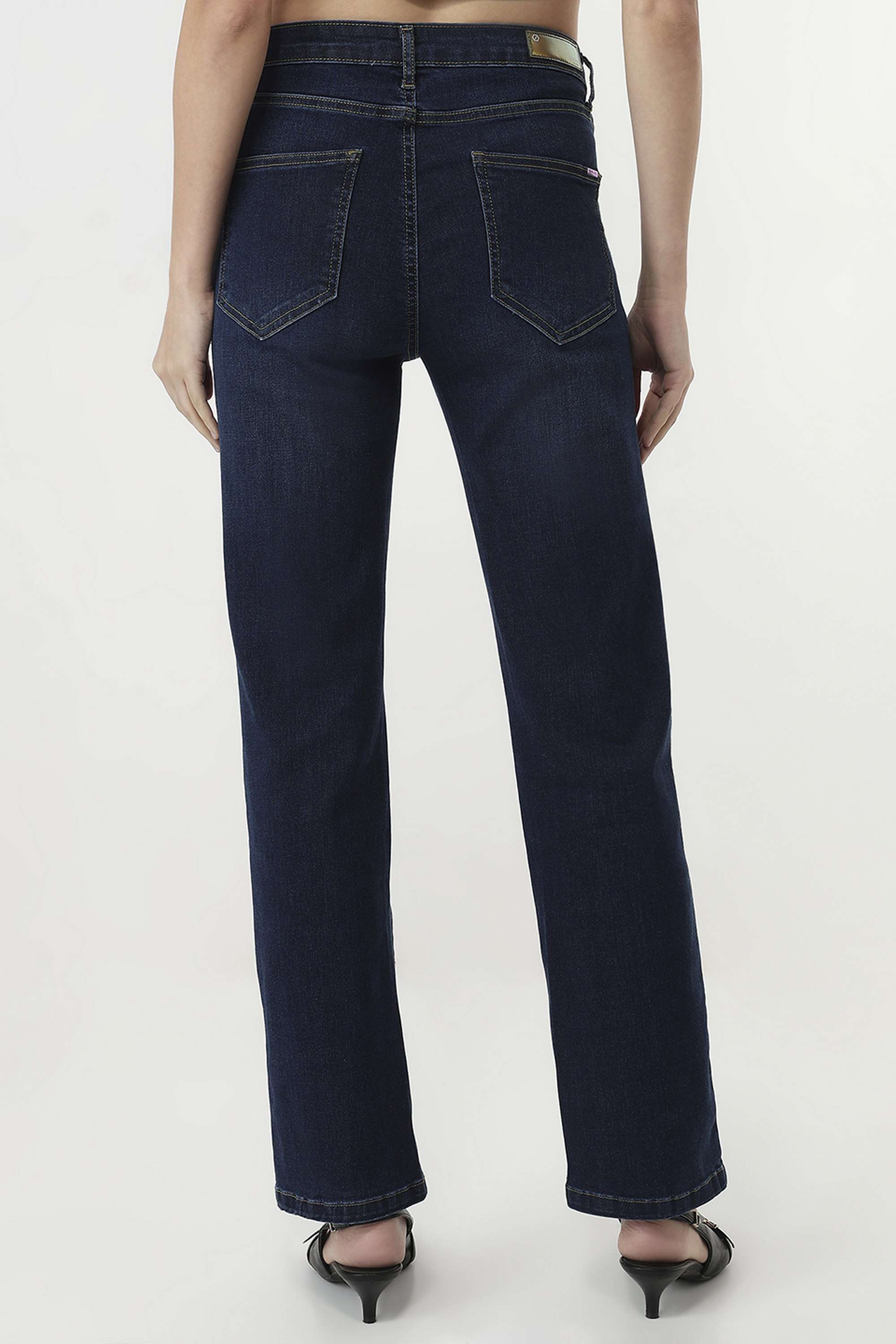 High-Rise-Blended-Fabric-Straight-Fit-Women-s-Jeans