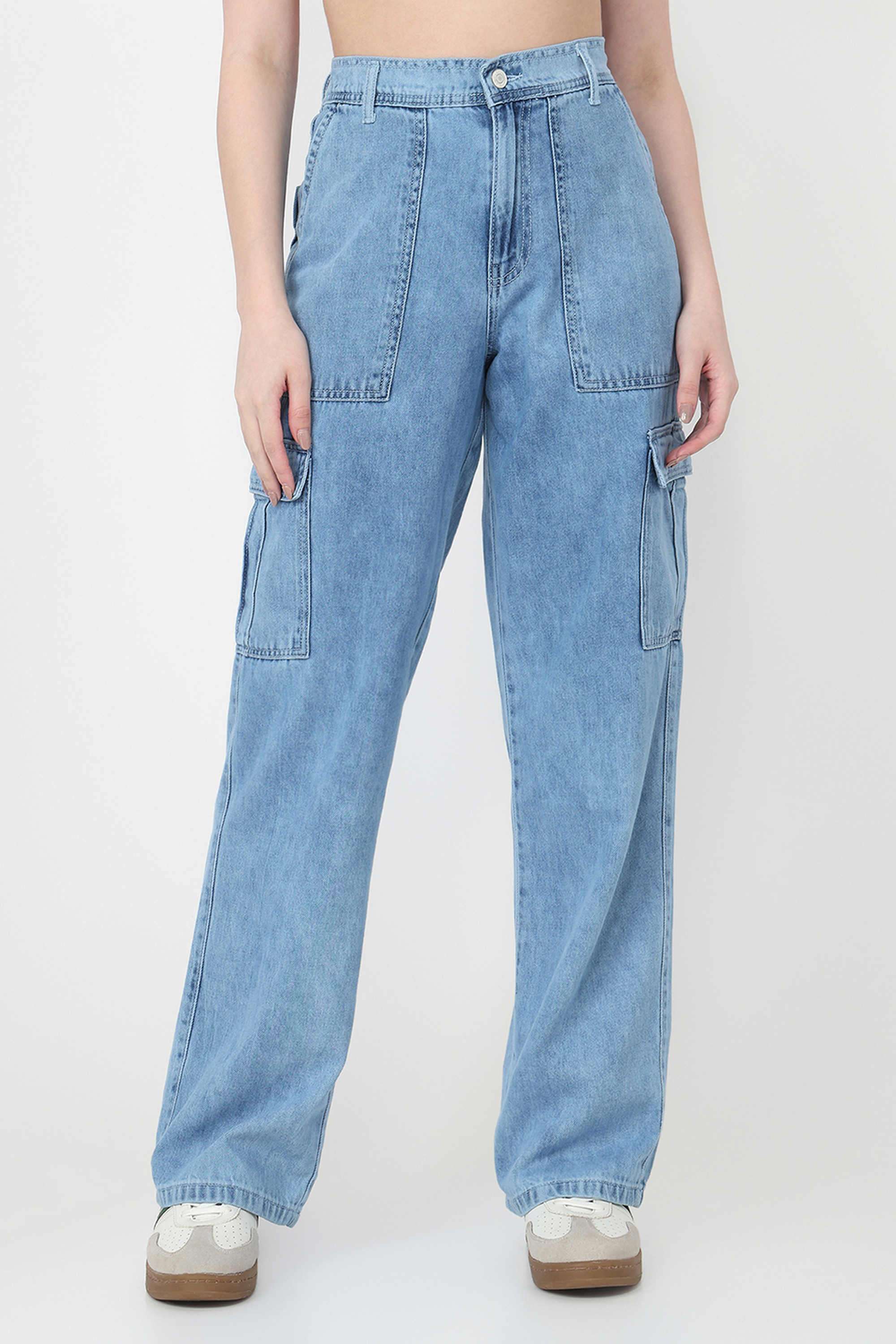 Solid-Relaxed-Fit-Cotton-Women-s-Casual-Wear-Trousers