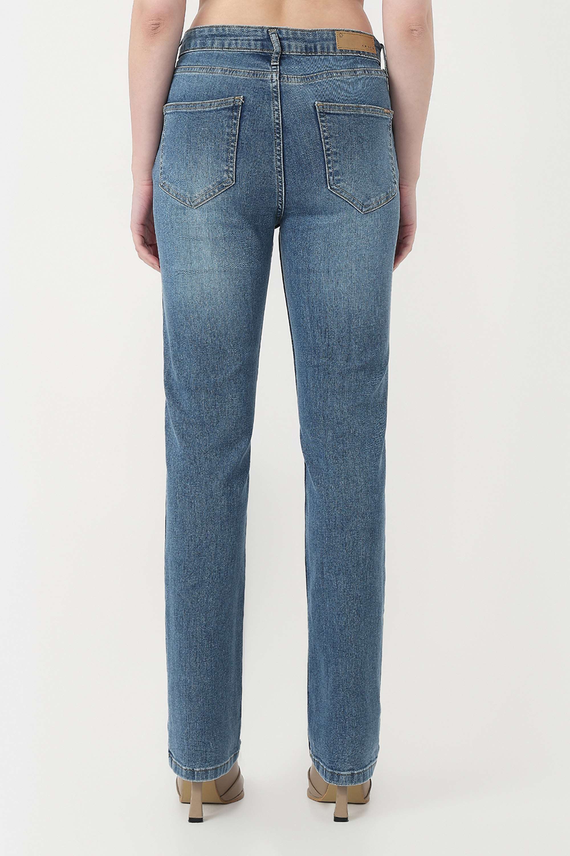 High-Rise-Blended-Fabric-Straight-Fit-Women-s-Jeans