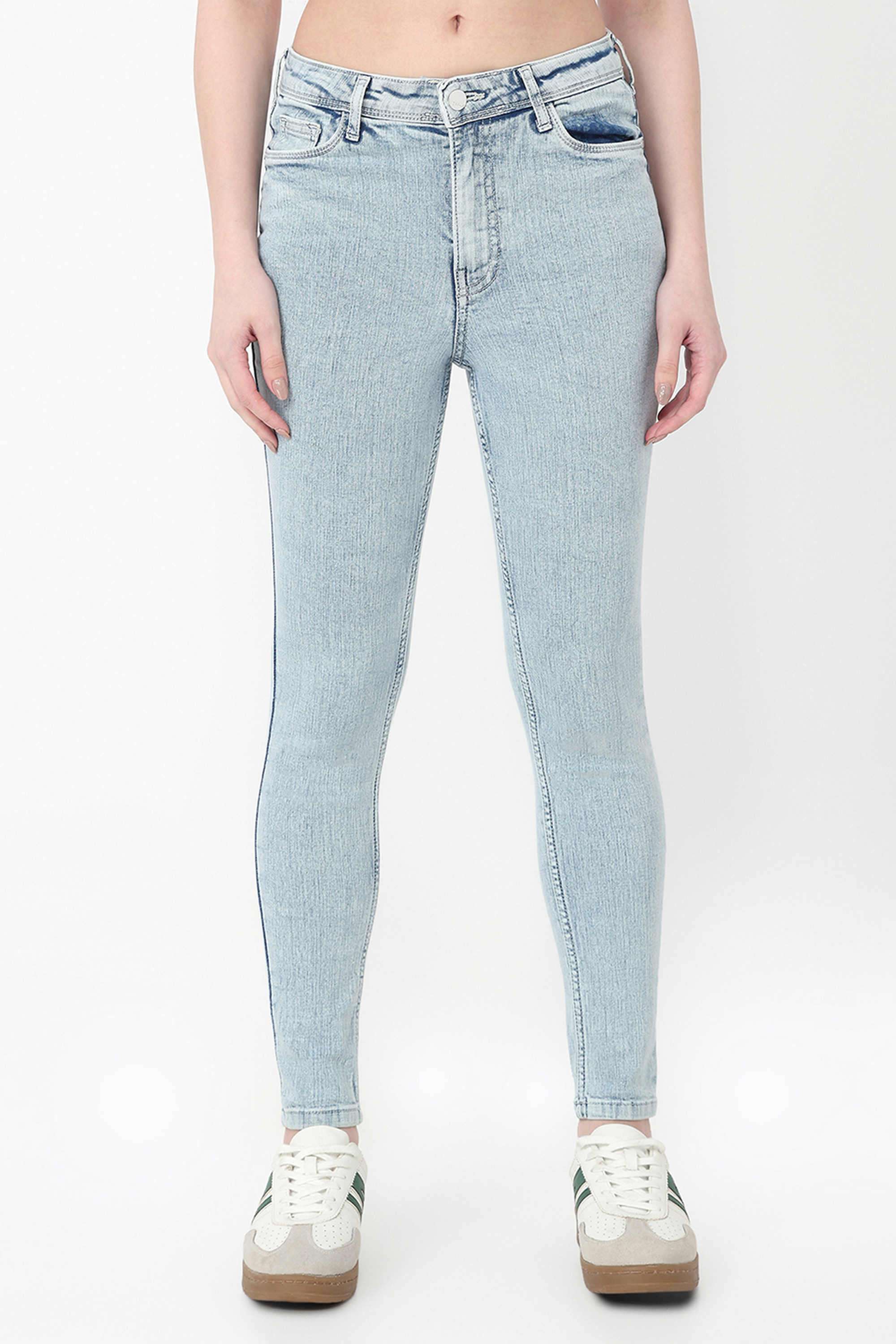 High-Rise-Blended-Fabric-Skinny-Fit-Women-s-Jeans