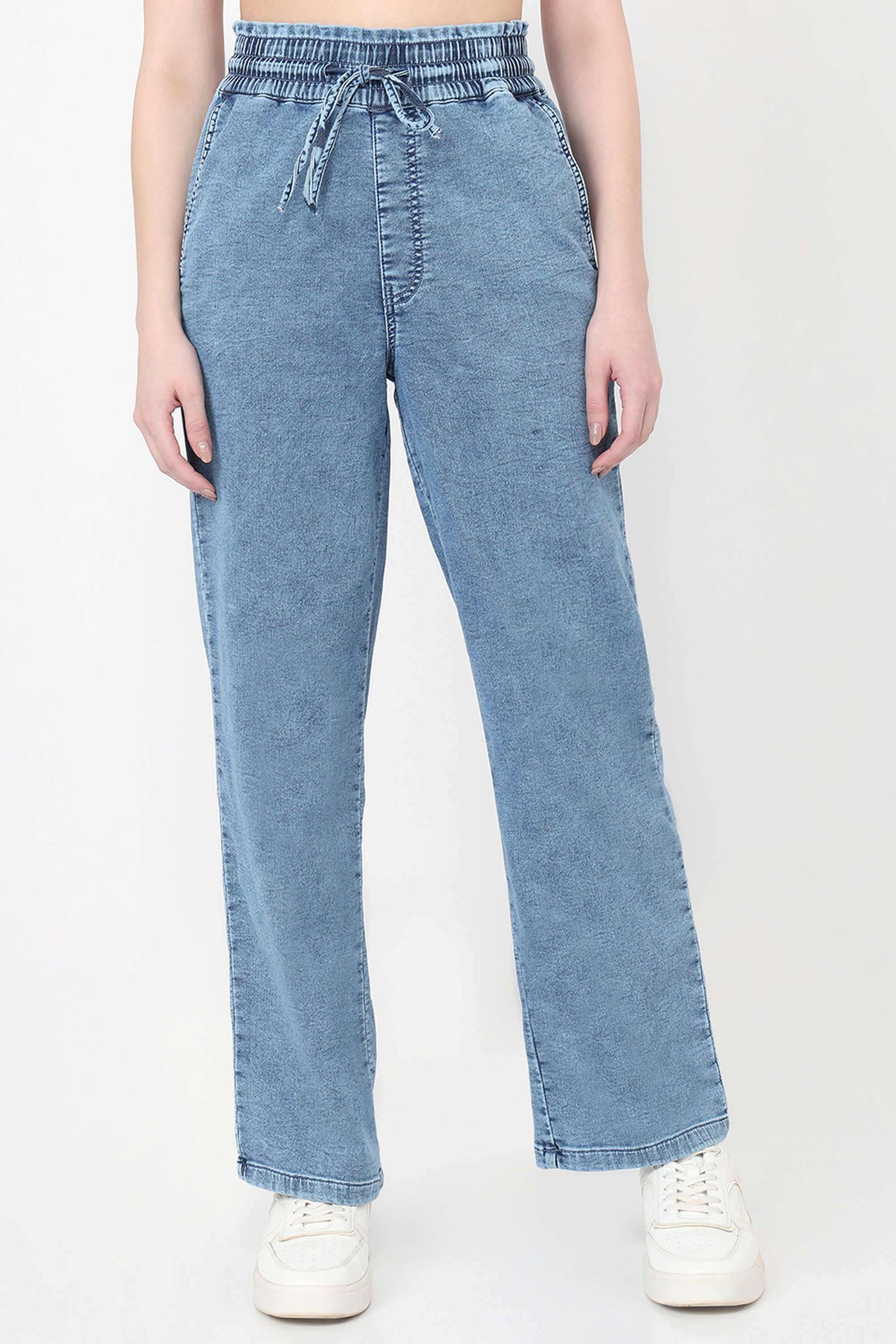 Solid-Relaxed-Fit-Blended-Fabric-Women-s-Casual-Wear-Joggers