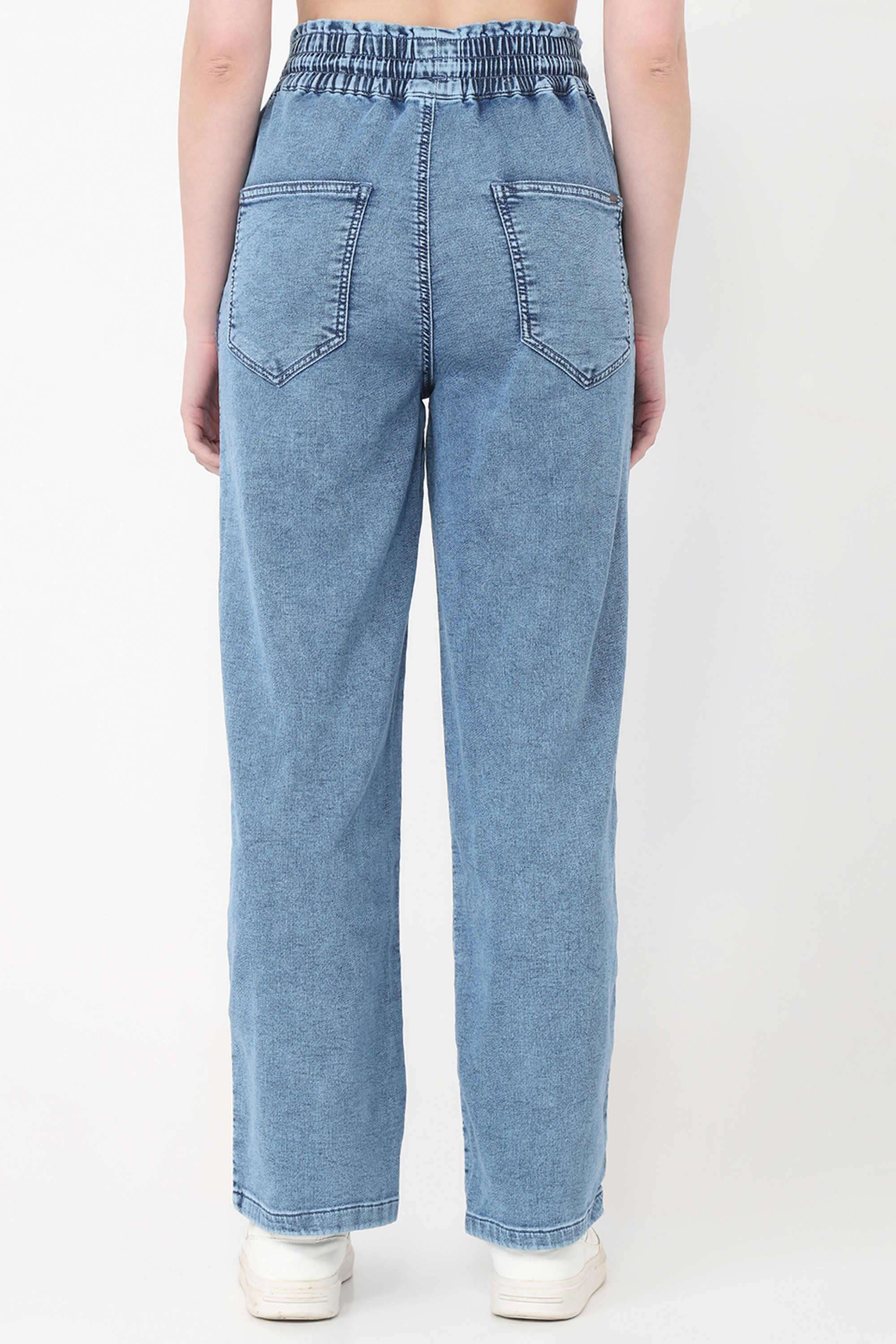 Solid-Relaxed-Fit-Blended-Fabric-Women-s-Casual-Wear-Joggers