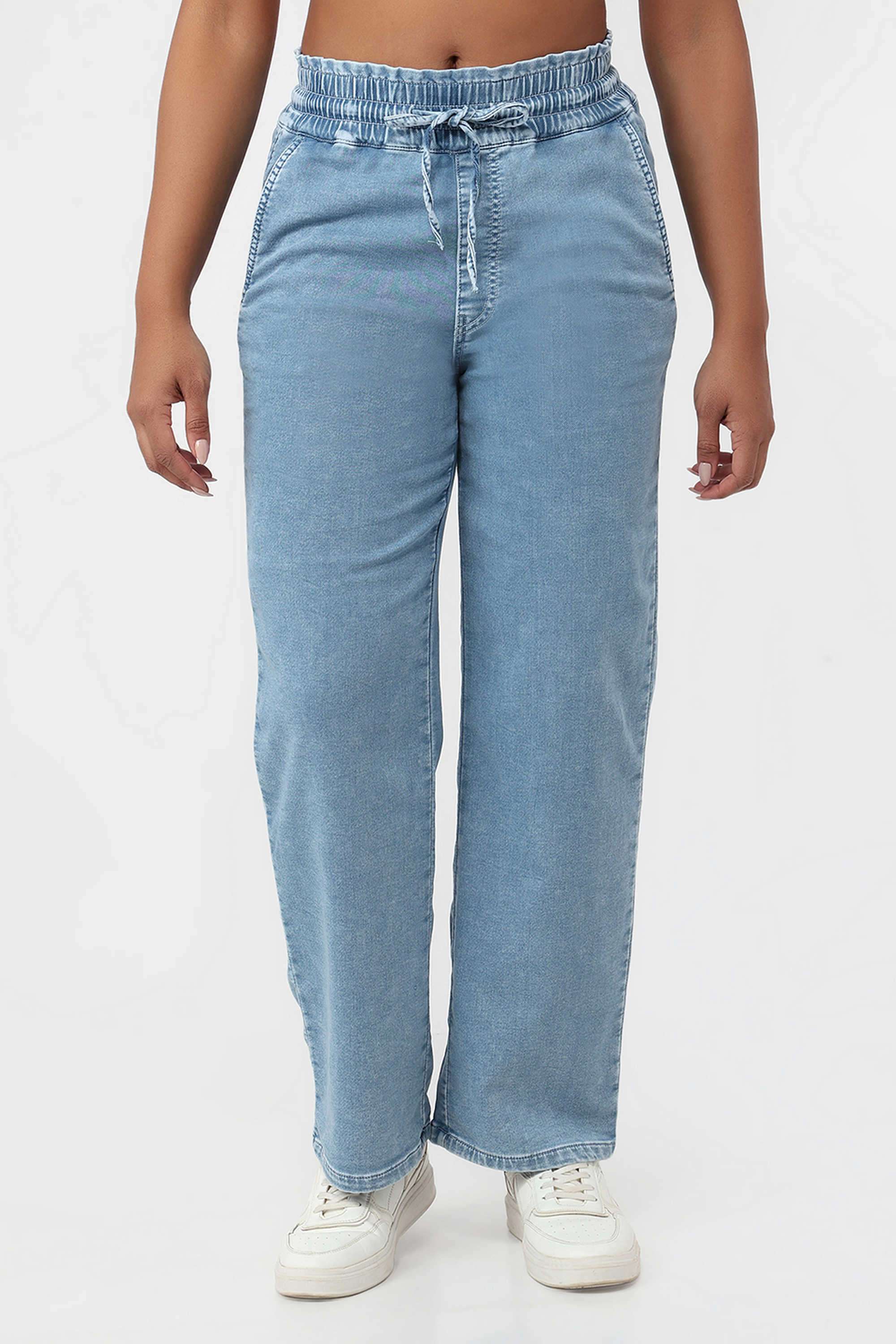 Solid-Relaxed-Fit-Blended-Fabric-Women-s-Casual-Wear-Joggers