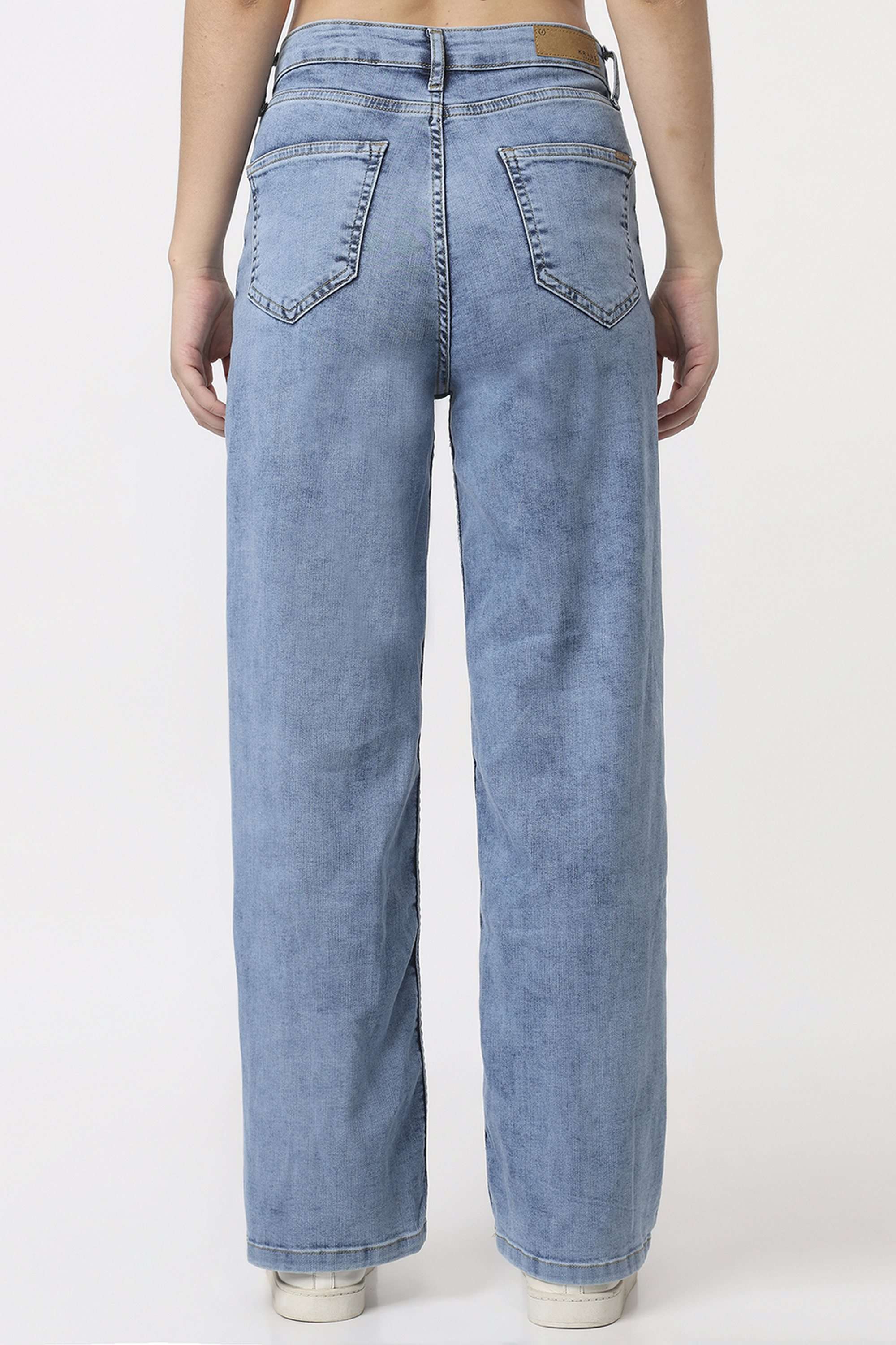 High-Rise-Blended-Fabric-Straight-Fit-Women-Jeans