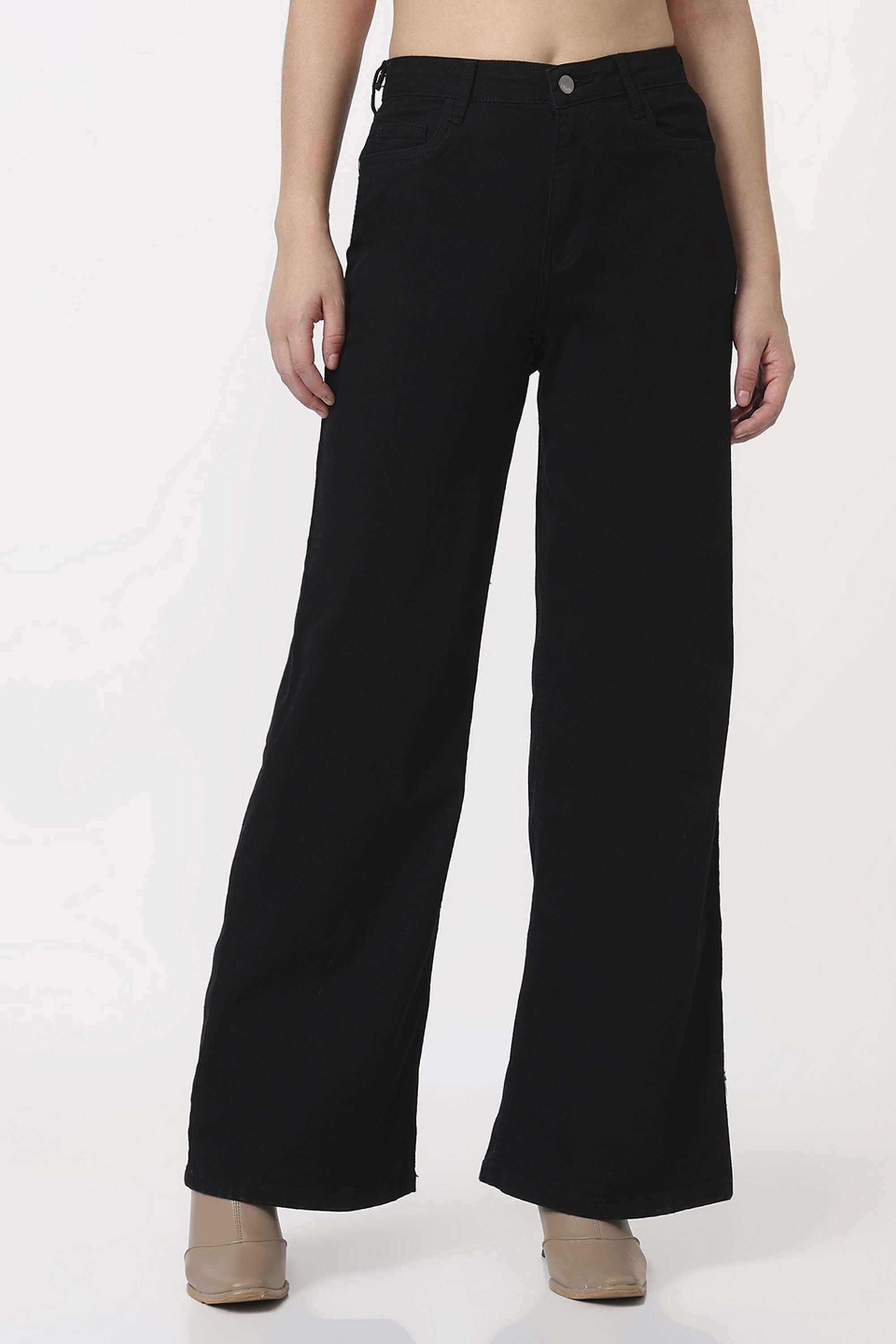 High-Rise-Blended-Fabric-Relaxed-Fit-Women-Jeans