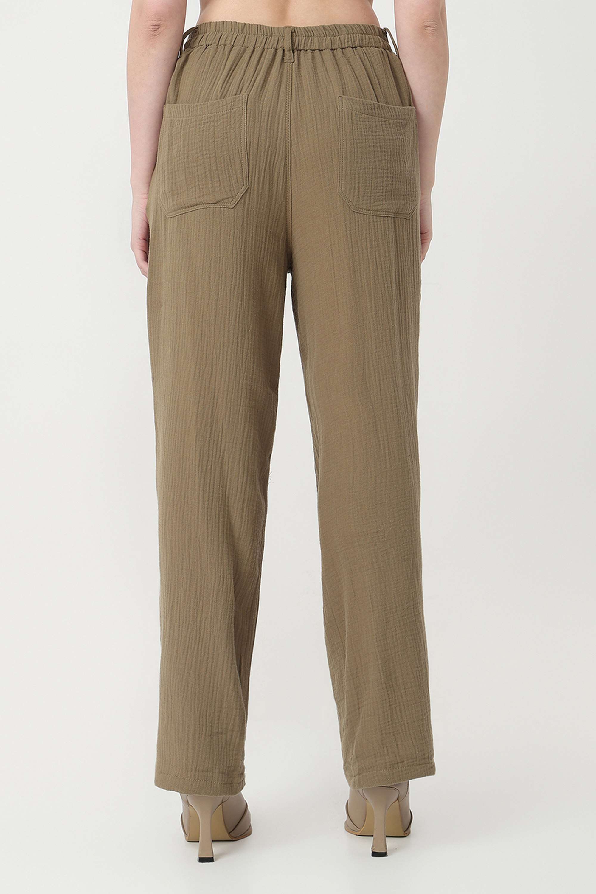Solid-Straight-Fit-Cotton-Women-s-Casual-Wear-Trousers