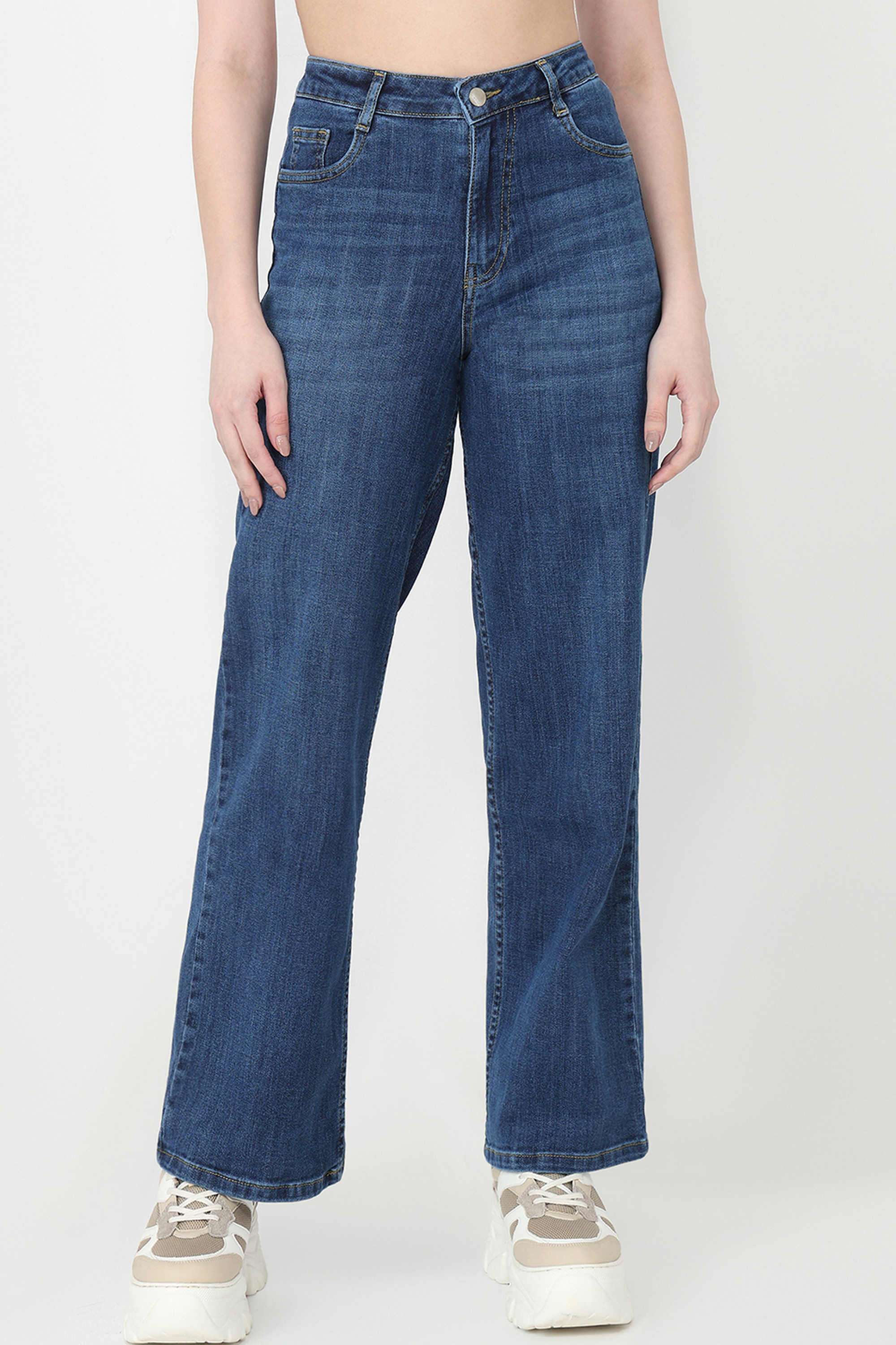 High-Rise-Blended-Fabric-Relaxed-Fit-Women-s-Jeans