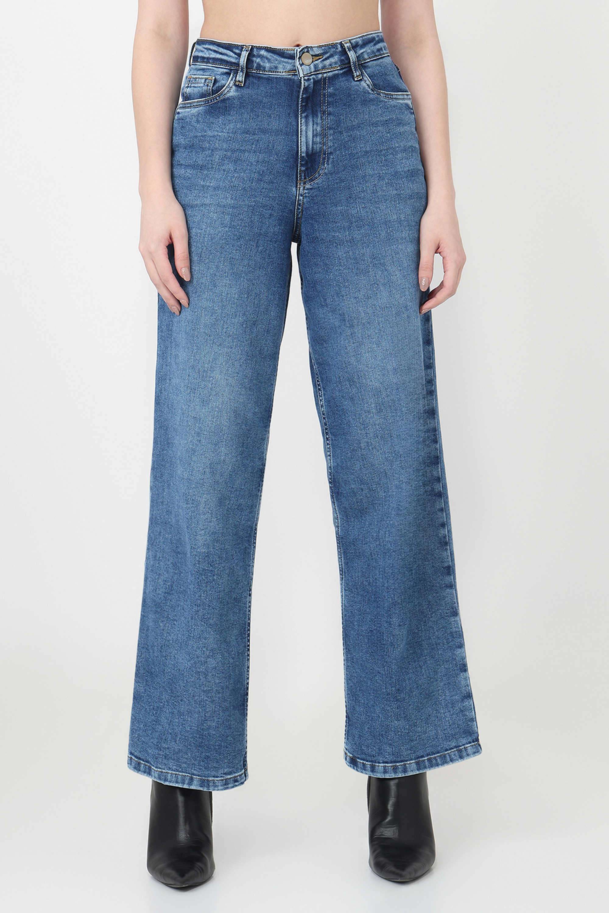 High-Rise-Blended-Fabric-Relaxed-Fit-Women-s-Jeans