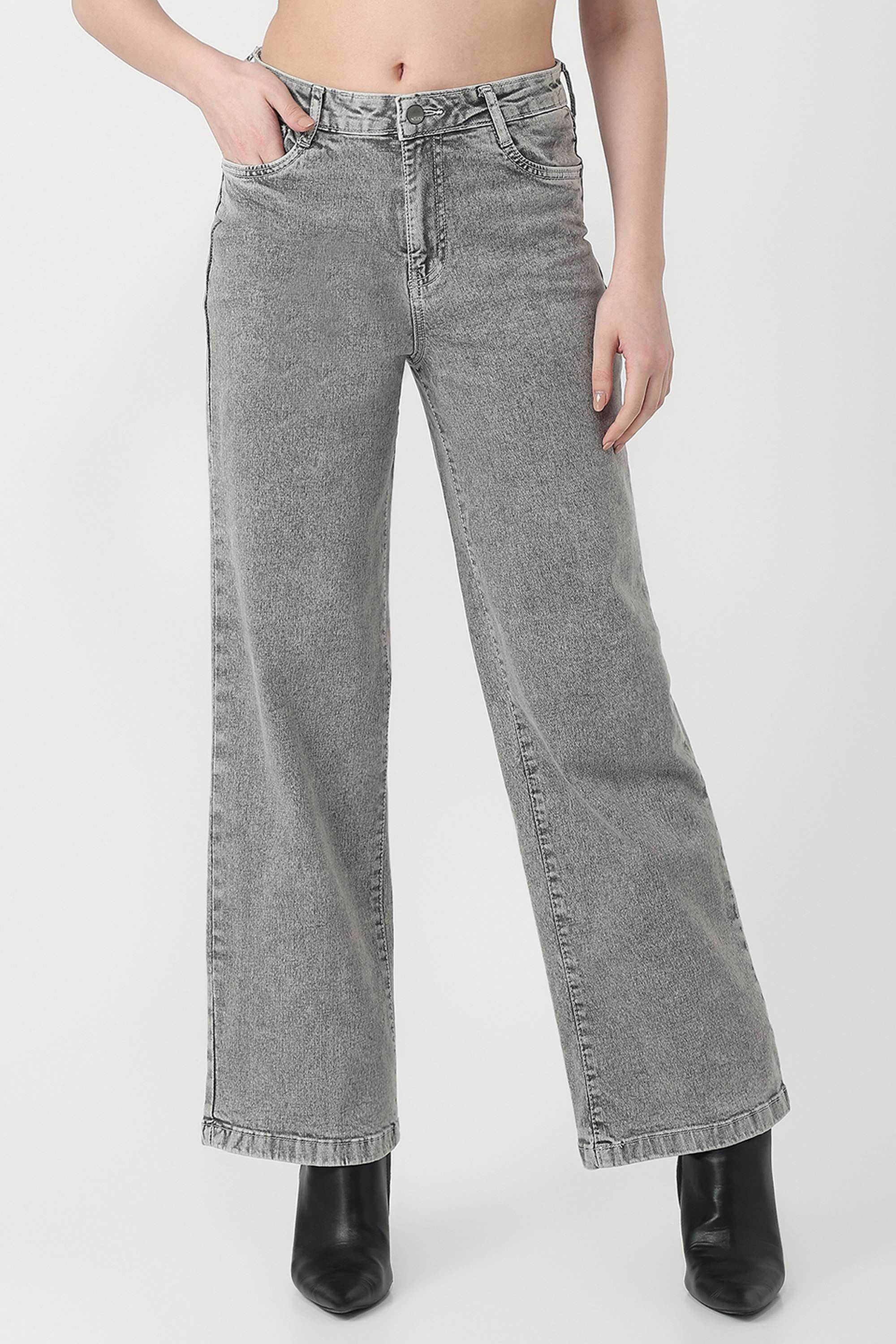 High-Rise-Blended-Fabric-Relaxed-Fit-Women-s-Jeans