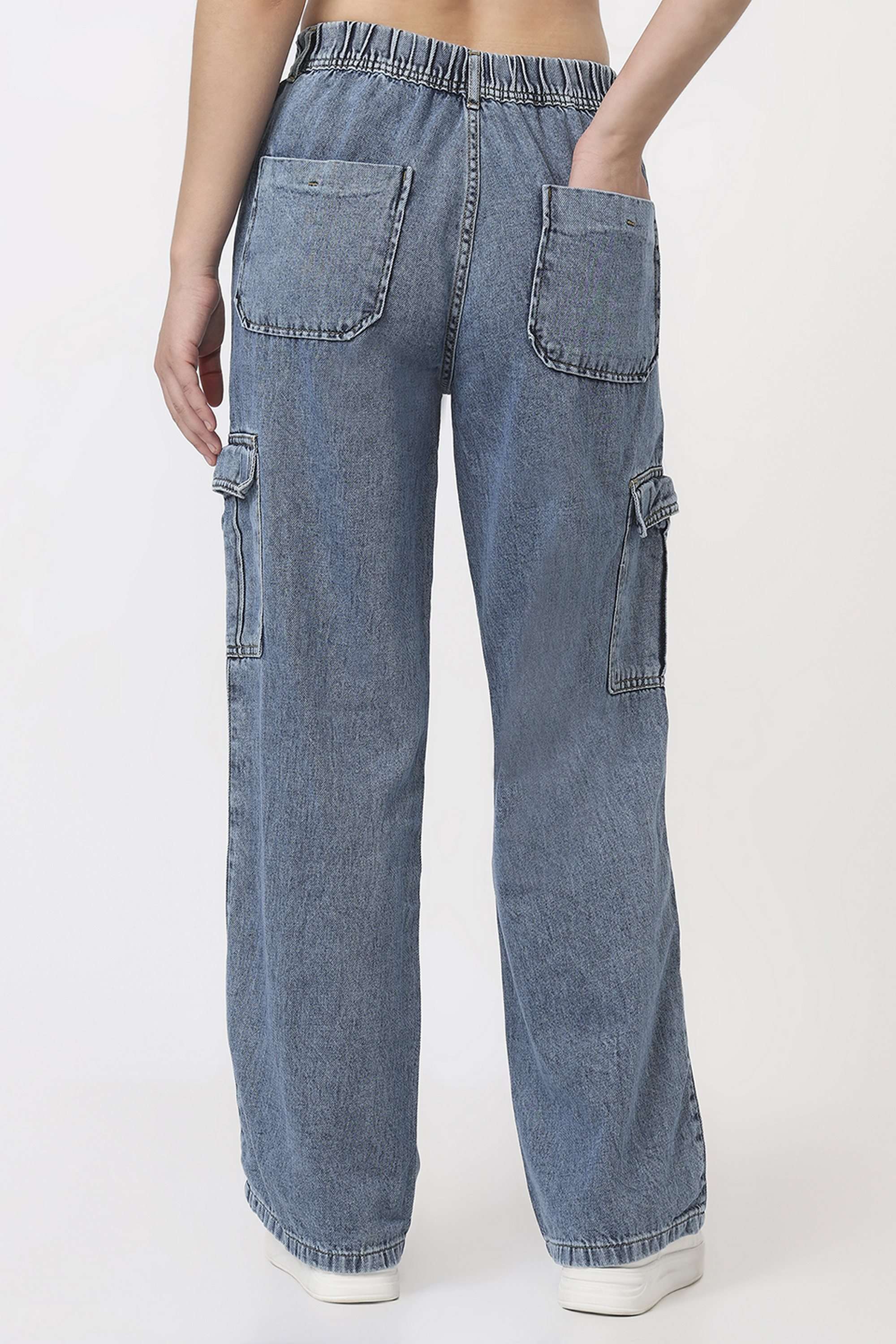 Solid-Relaxed-Fit-Cotton-Women-Casual-Wear-Jeans