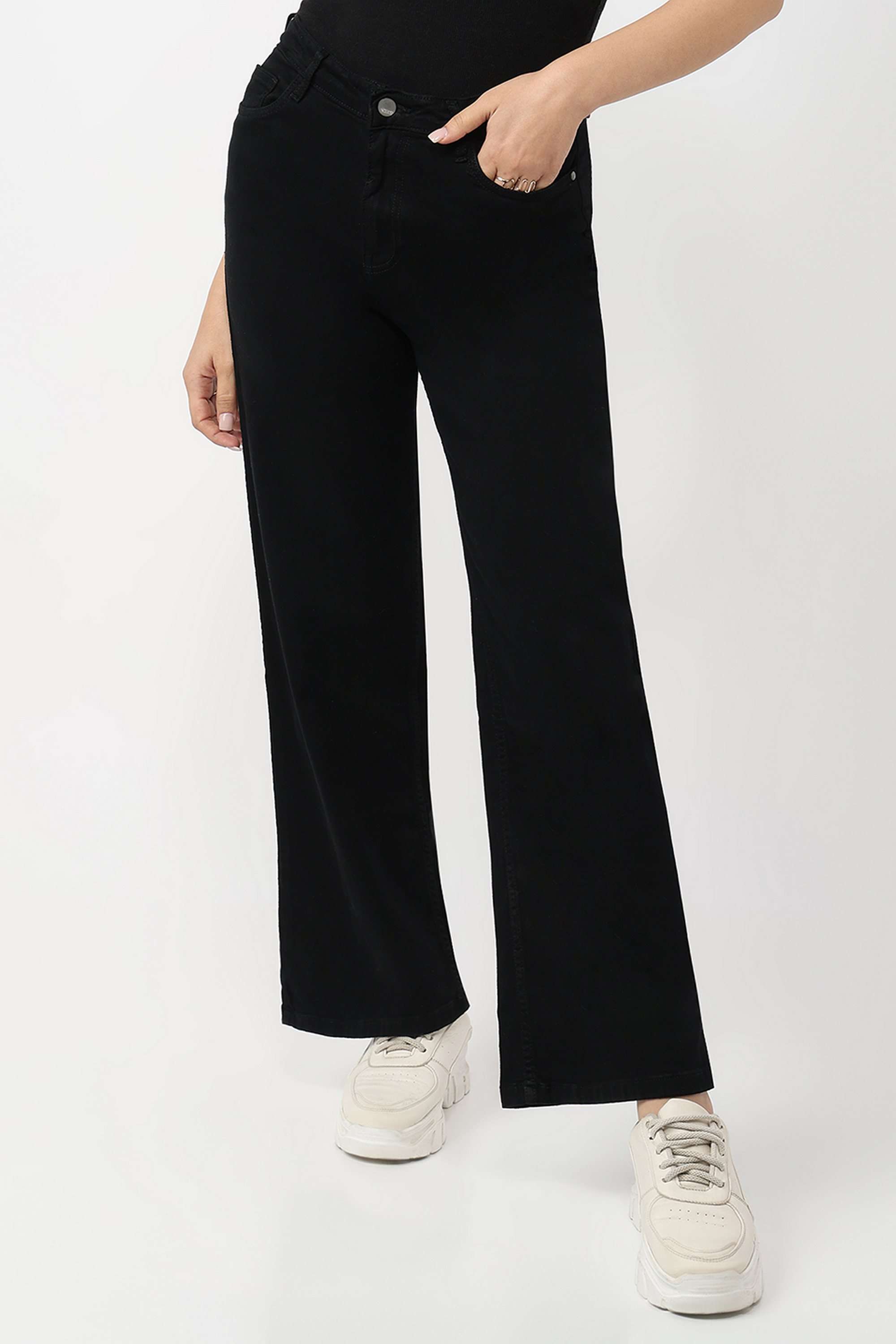 High-Rise-Blended-Fabric-Relaxed-Fit-Women-Jeans