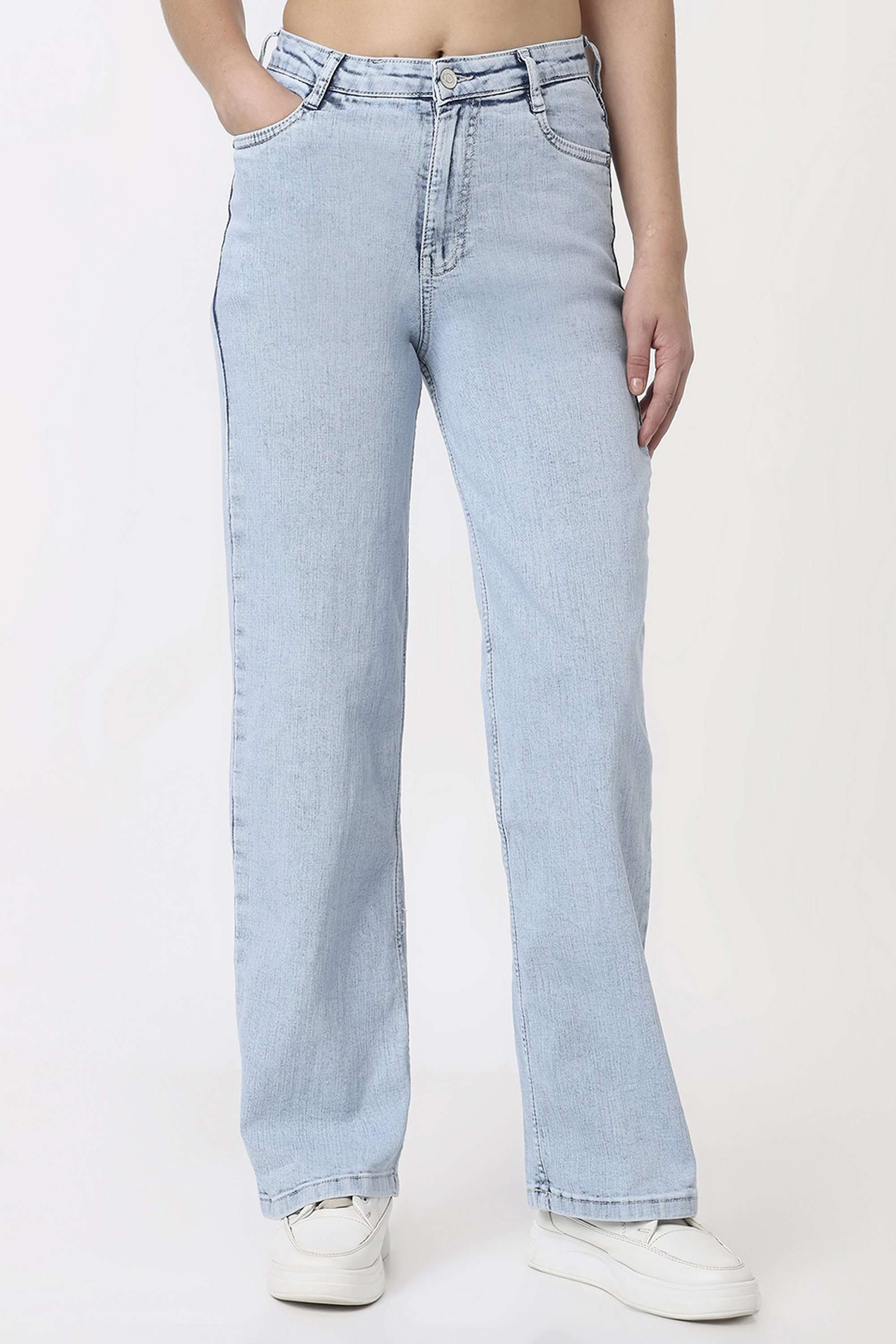 High-Rise-Blended-Fabric-Relaxed-Fit-Women-Jeans