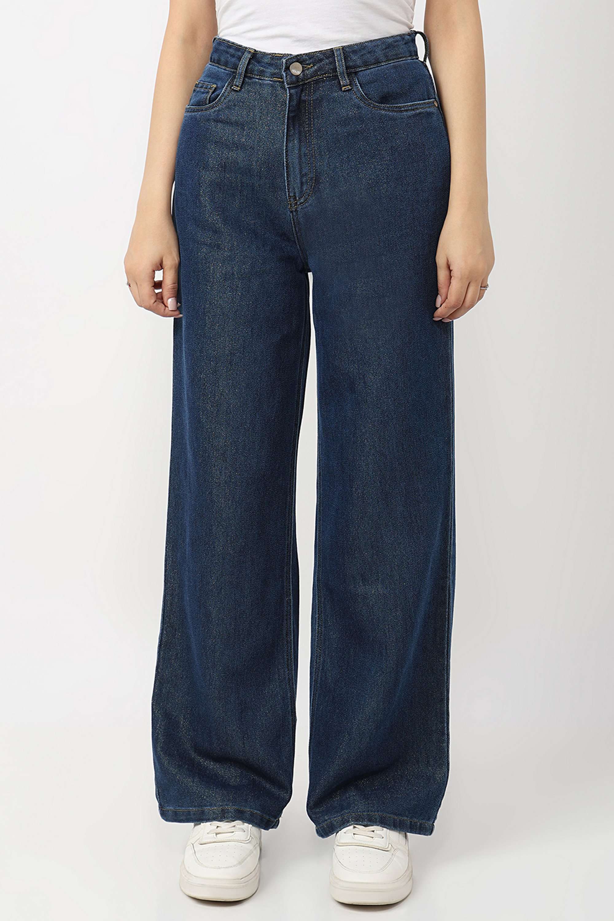 High-Rise-Blended-Fabric-Relaxed-Fit-Women-Jeans