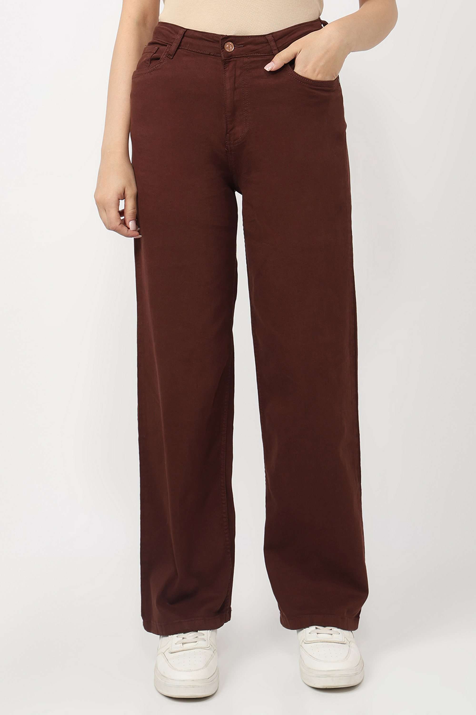 High-Rise-Blended-Fabric-Relaxed-Fit-Women-Jeans