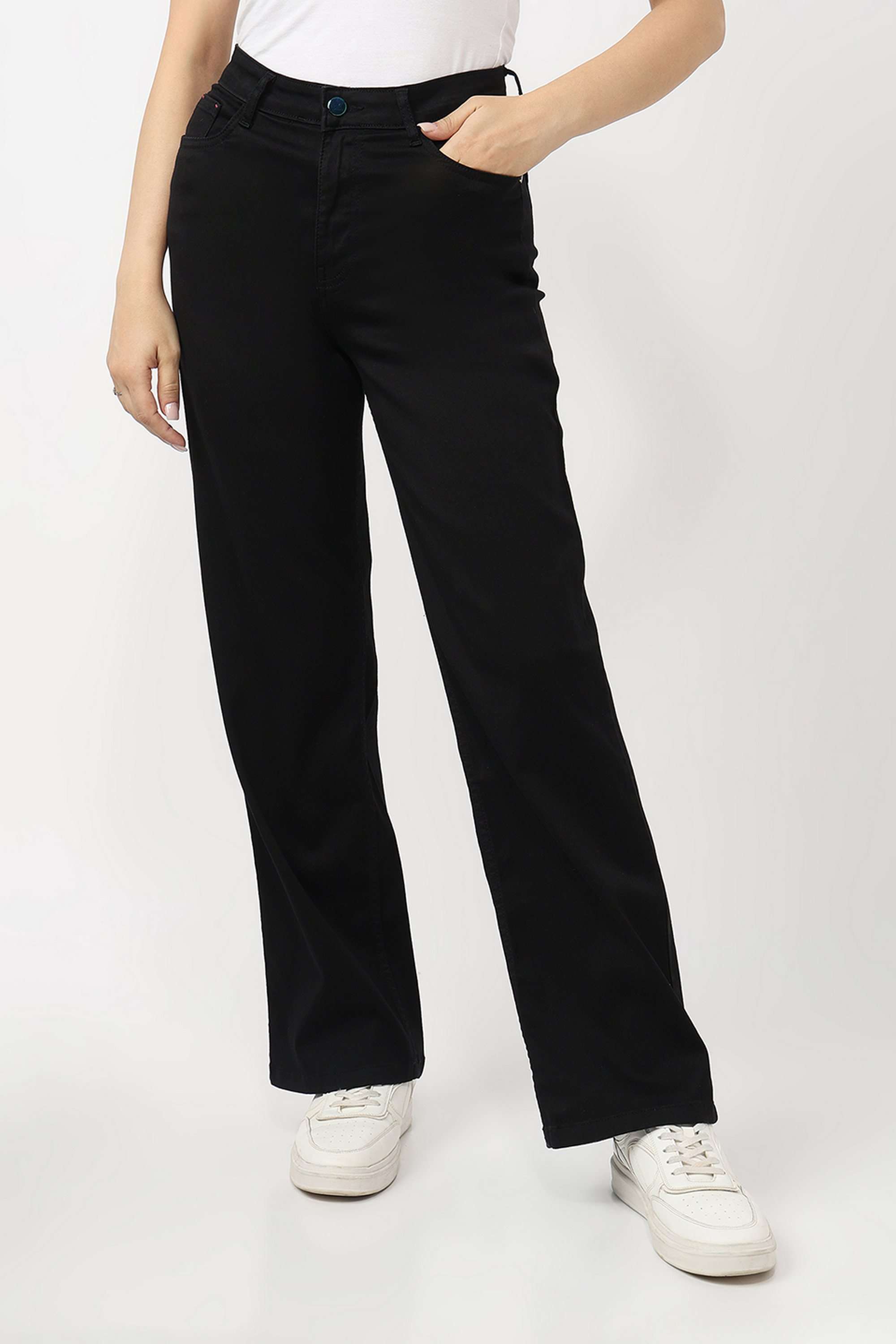 High-Rise-Blended-Fabric-Relaxed-Fit-Women-Jeans