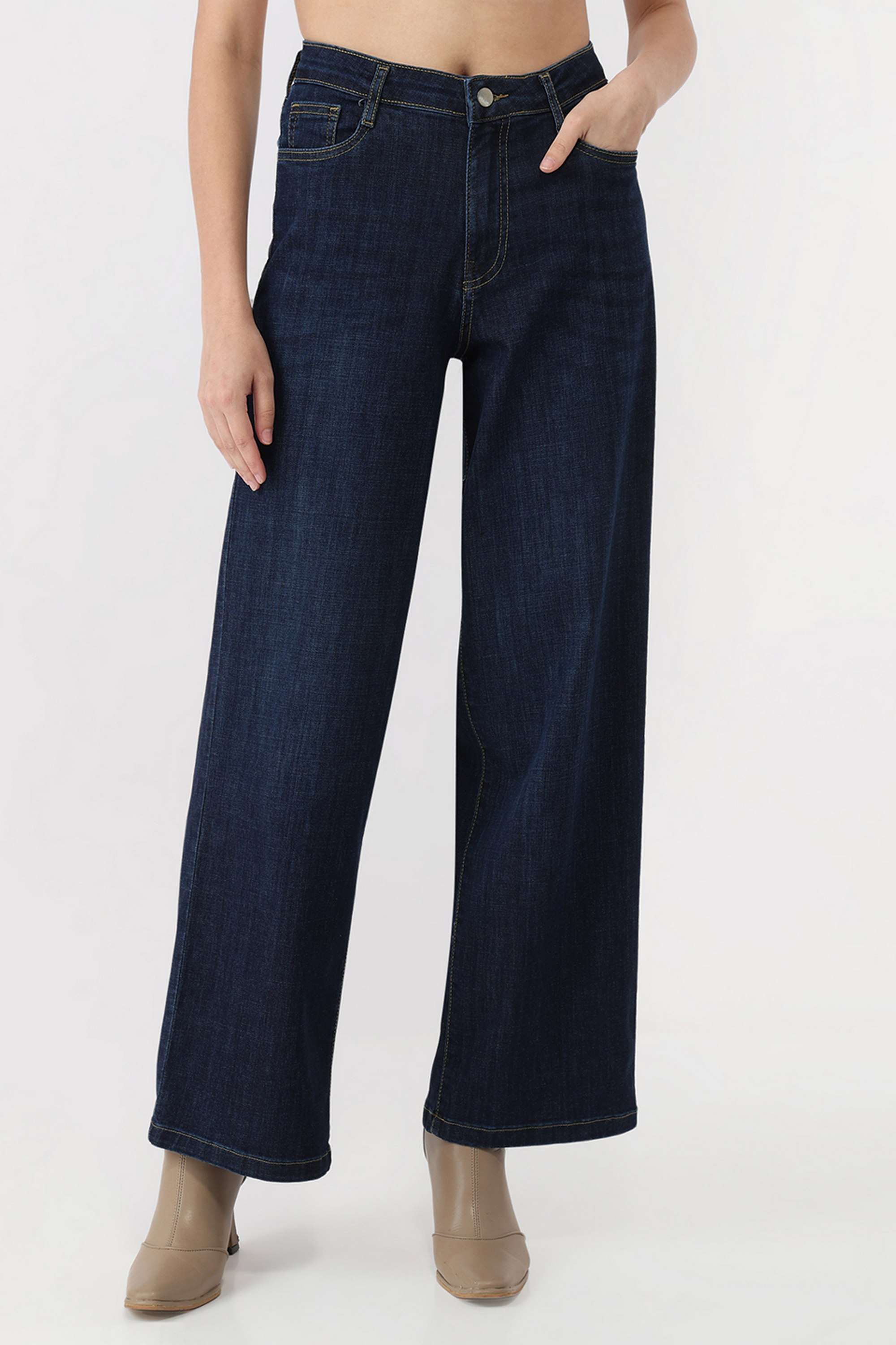 High-Rise-Blended-Fabric-Relaxed-Fit-Women-s-Jeans