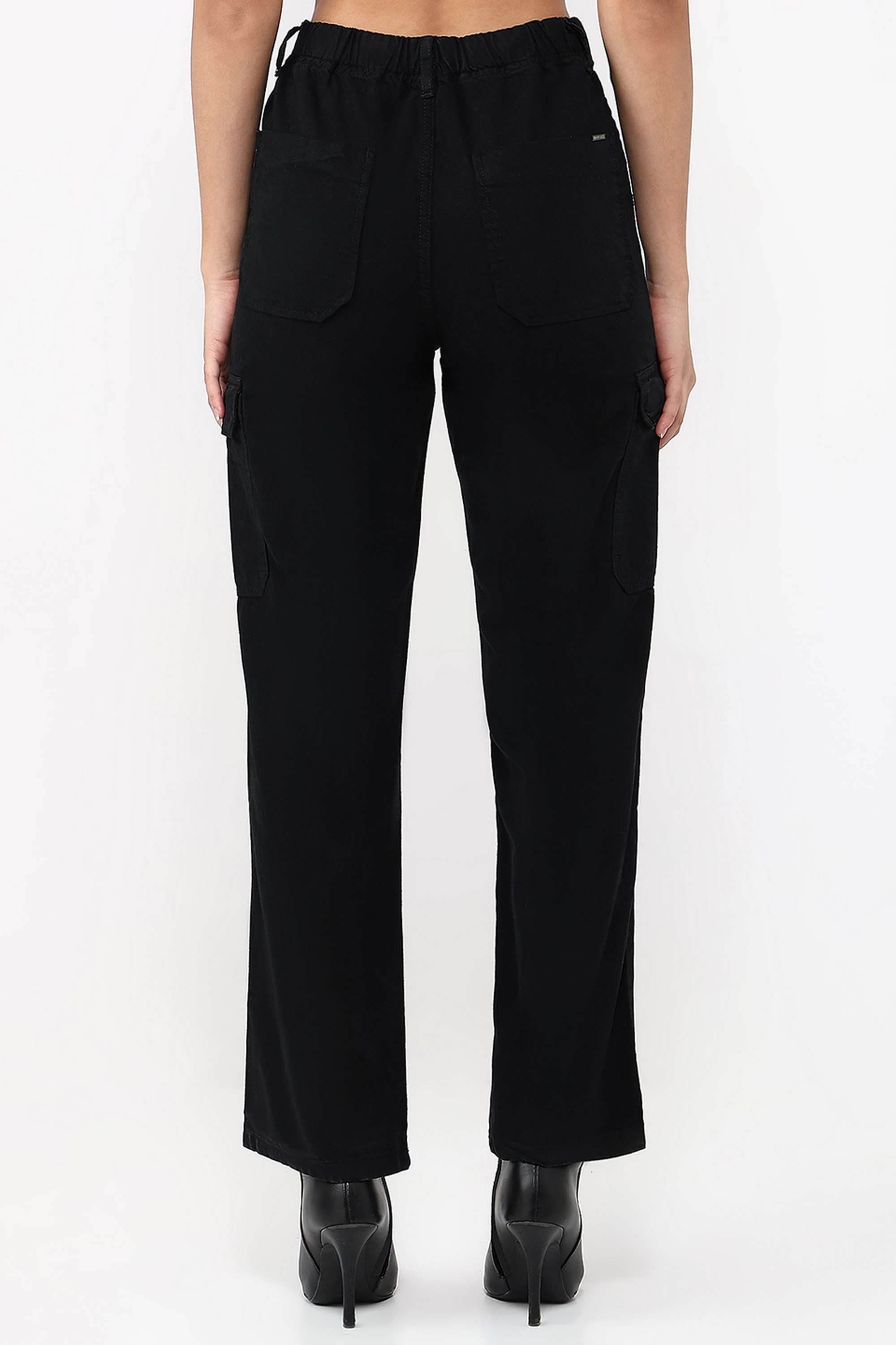 Solid-Relaxed-Fit-Blended-Fabric-Women-s-Casual-Wear-Trousers